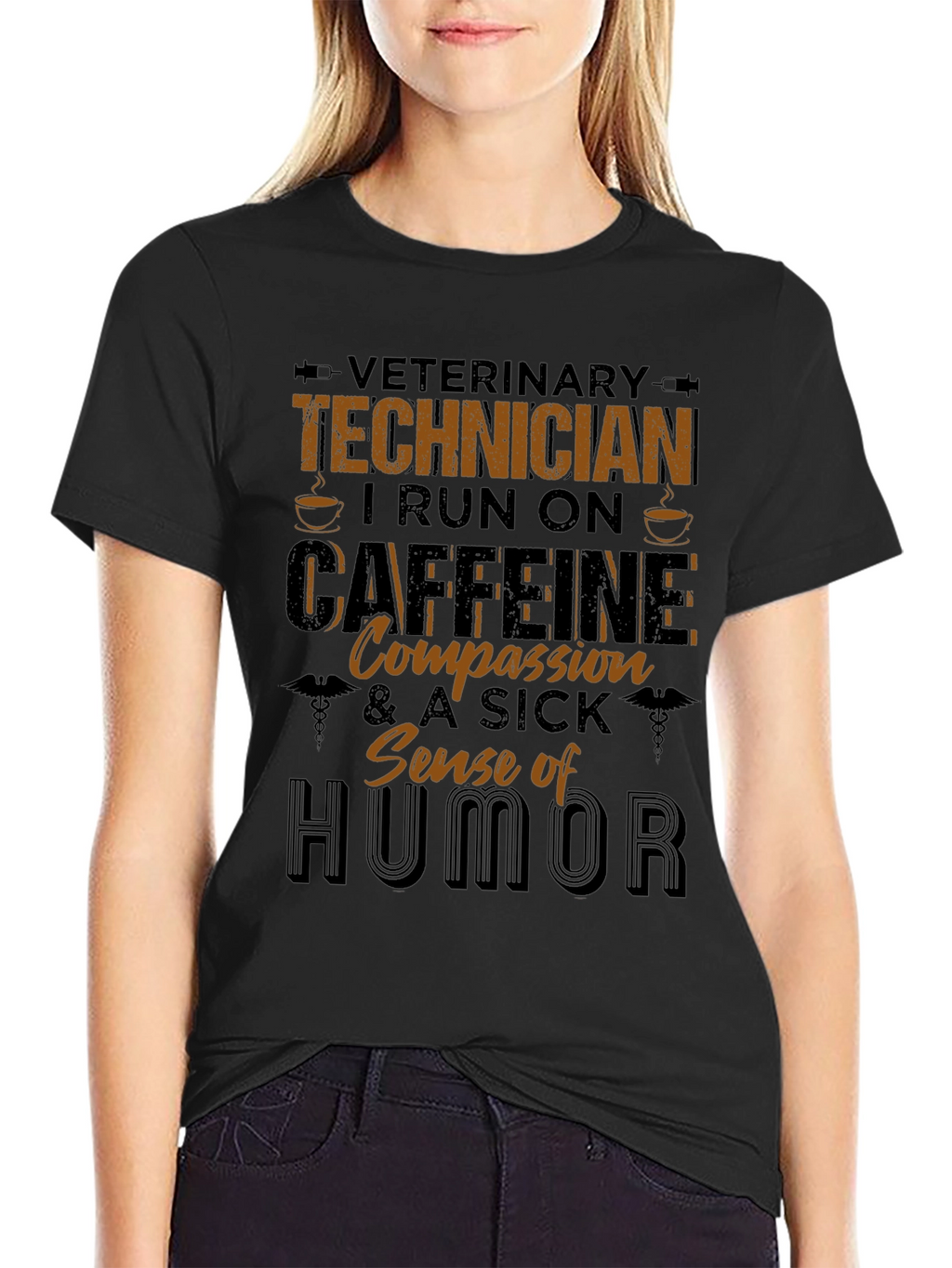 Veterinary Technician Caffeine & Humor T-Shirt