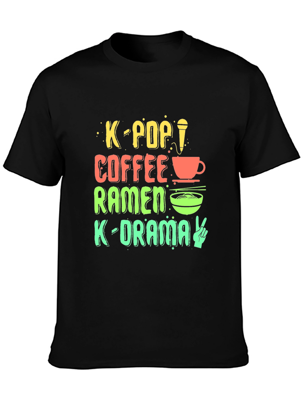 K-Pop Fan T-Shirt: Coffee Ramen K-Drama Design