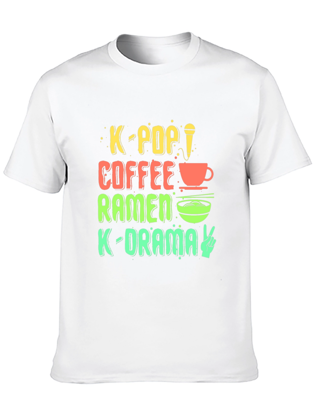 K-Pop Fan T-Shirt: Coffee Ramen K-Drama Design