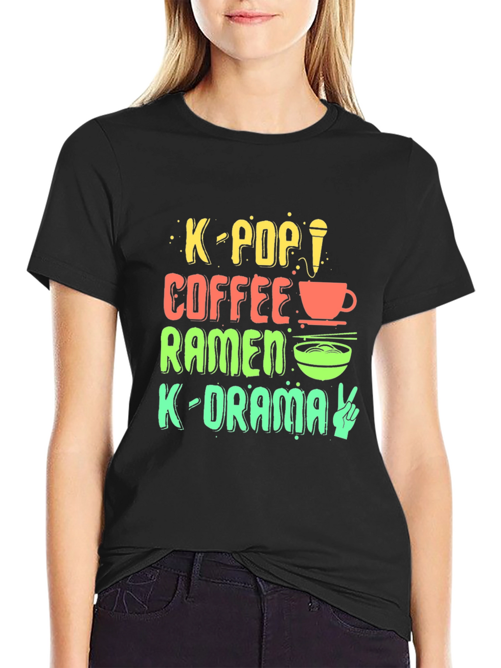 K-Pop Fan T-Shirt: Coffee Ramen K-Drama Design