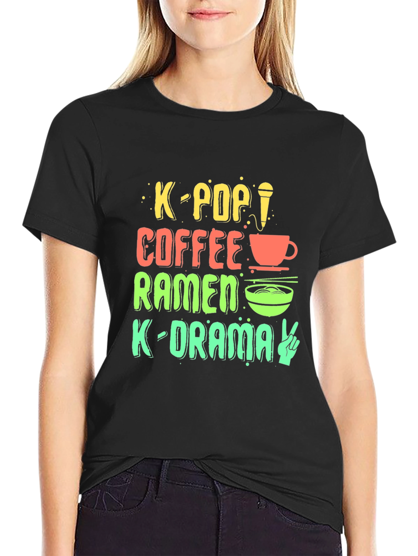 K-Pop Fan T-Shirt: Coffee Ramen K-Drama Design