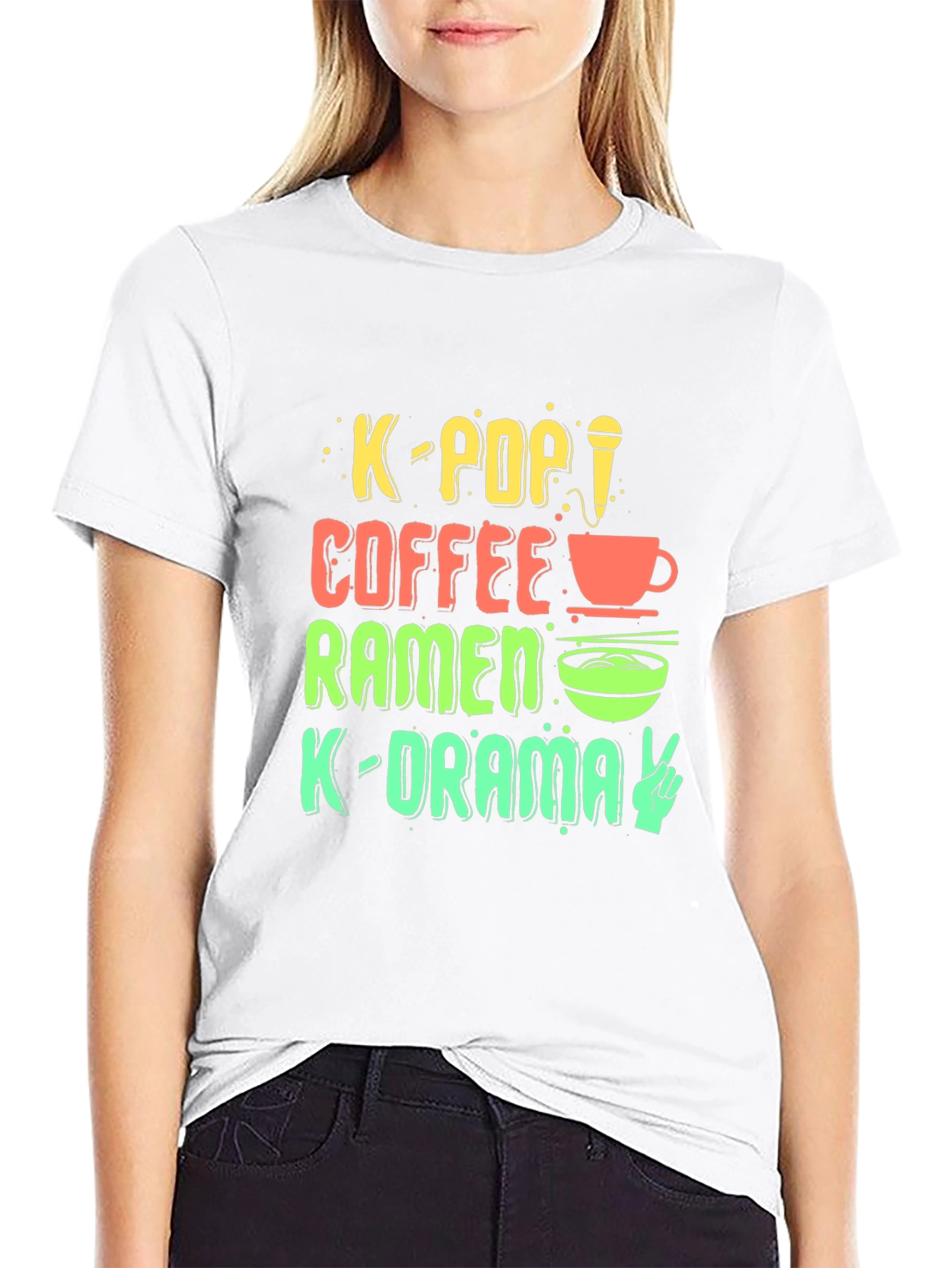 K-Pop Fan T-Shirt: Coffee Ramen K-Drama Design