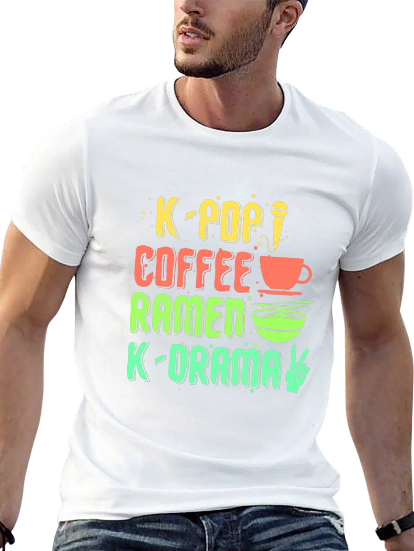 K-Pop Fan T-Shirt: Coffee Ramen K-Drama Design