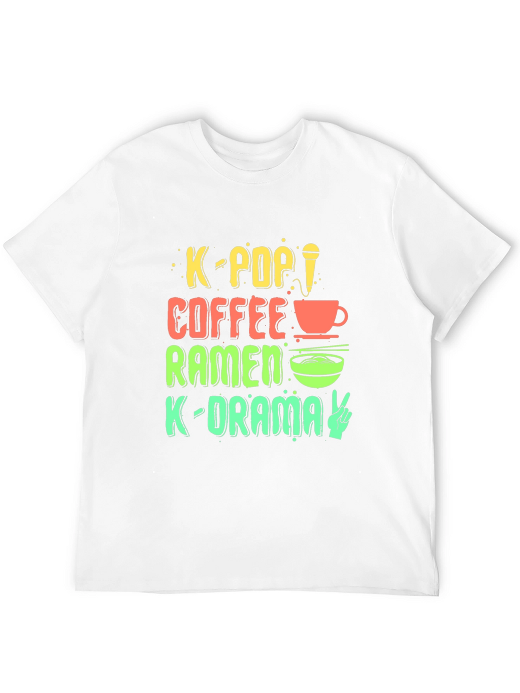 K-Pop Fan T-Shirt: Coffee Ramen K-Drama Design