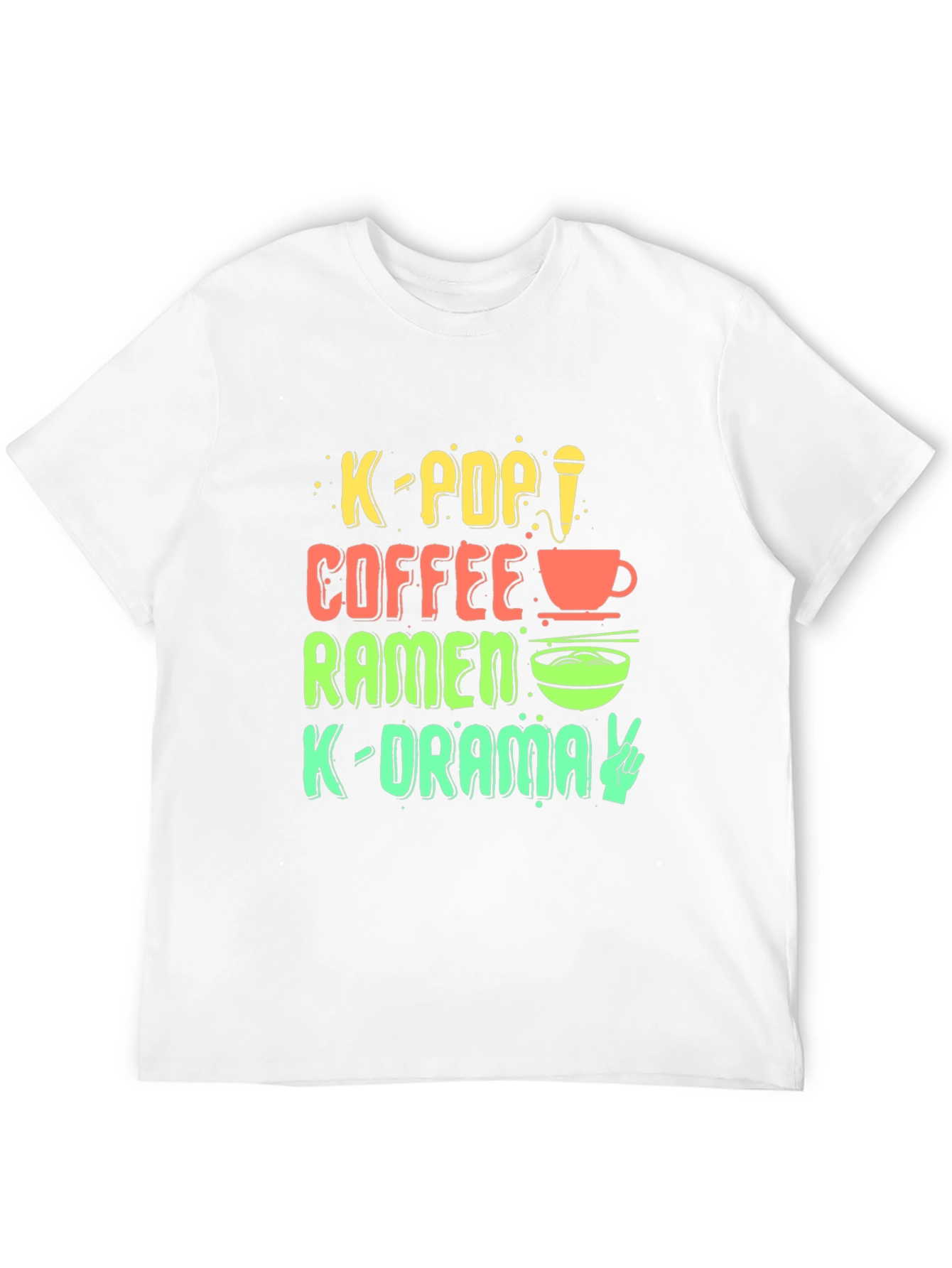 K-Pop Fan T-Shirt: Coffee Ramen K-Drama Design