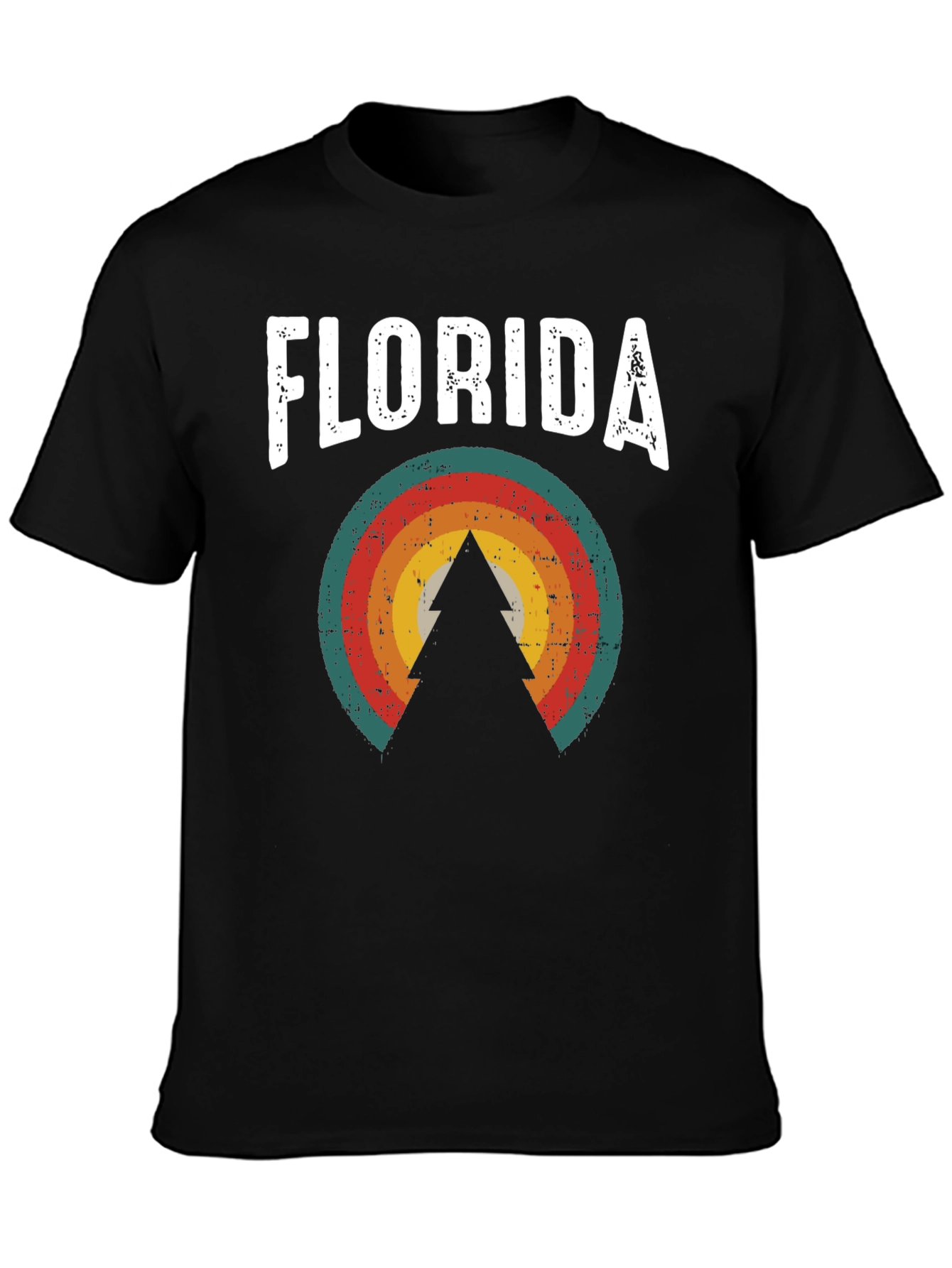 Florida Retro Graphic Tee - Tree & Sunset Design