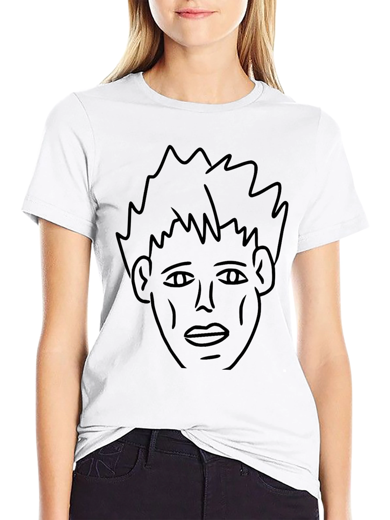 Abstract Face Graphic Tee - Black Unisex T-Shirt