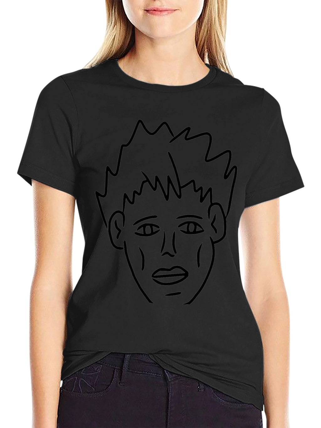 Abstract Face Graphic Tee - Black Unisex T-Shirt