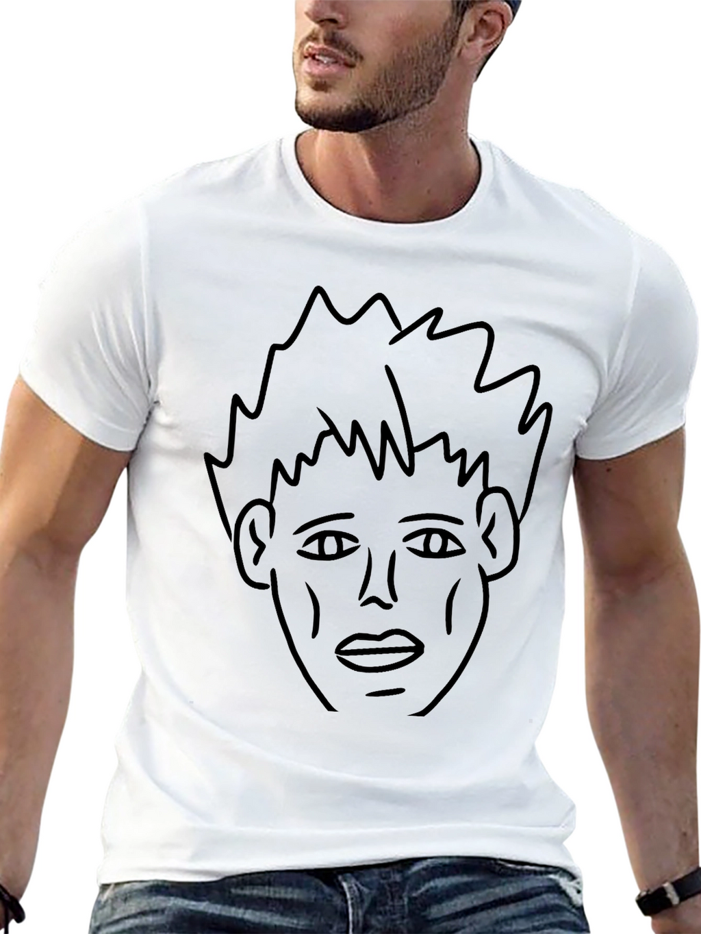 Abstract Face Graphic Tee - Black Unisex T-Shirt