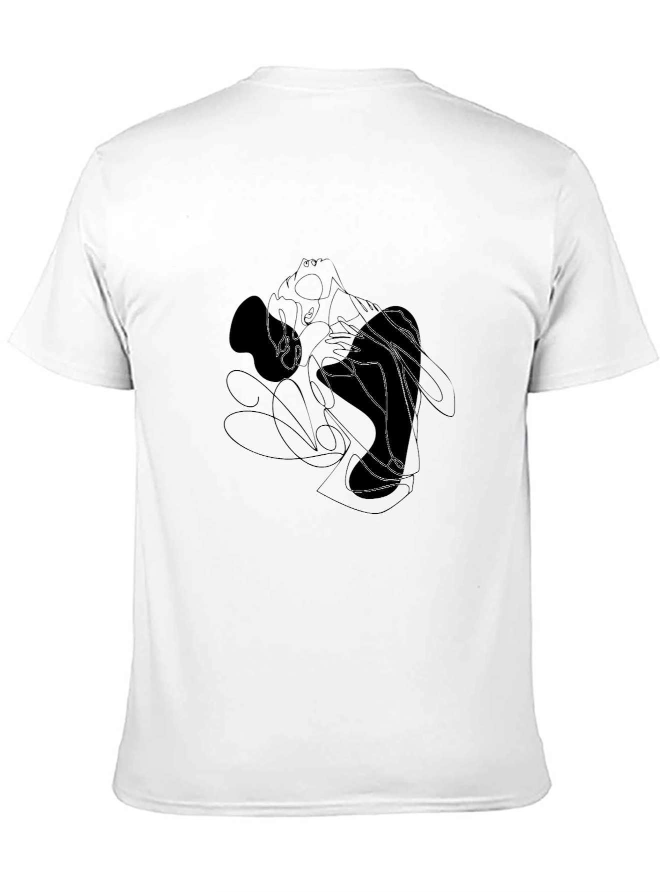 Abstract Line Art Graphic Black T-Shirt