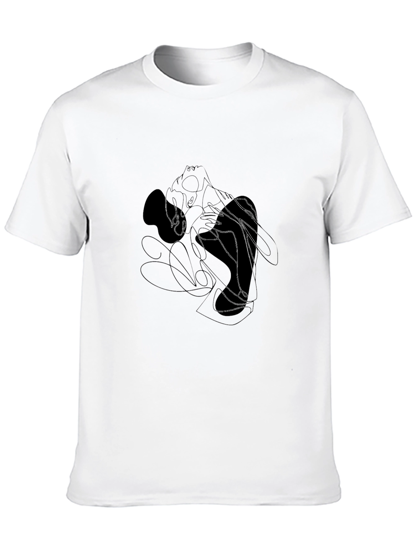 Abstract Line Art Graphic Black T-Shirt