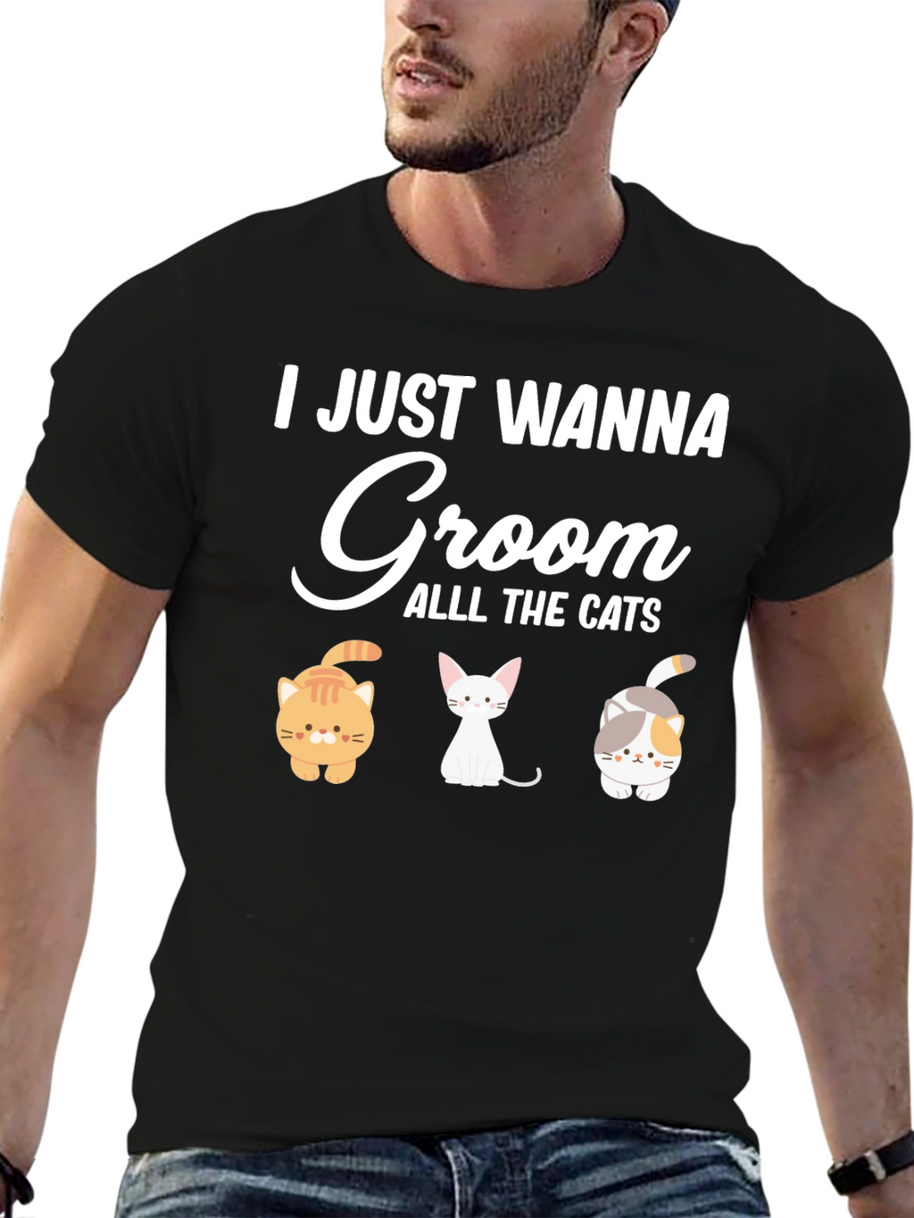 Cute Cat Grooming T-Shirt - Groom All The Cats