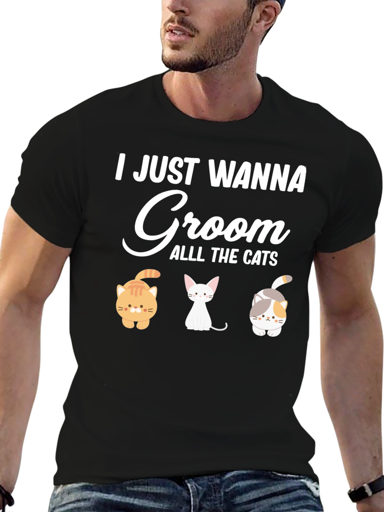 Cute Cat Grooming T-Shirt - Groom All The Cats
