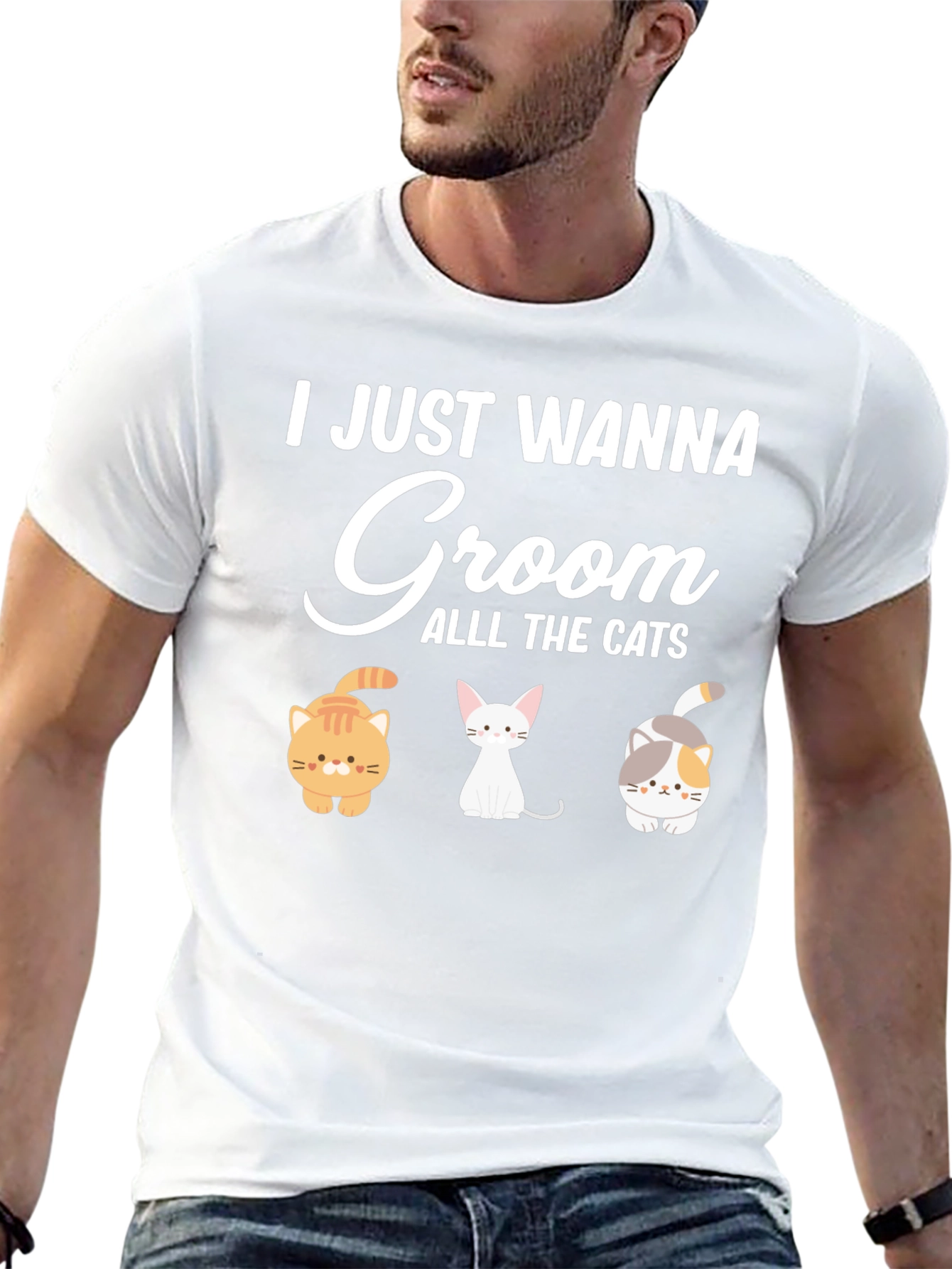 Cute Cat Grooming T-Shirt - Groom All The Cats