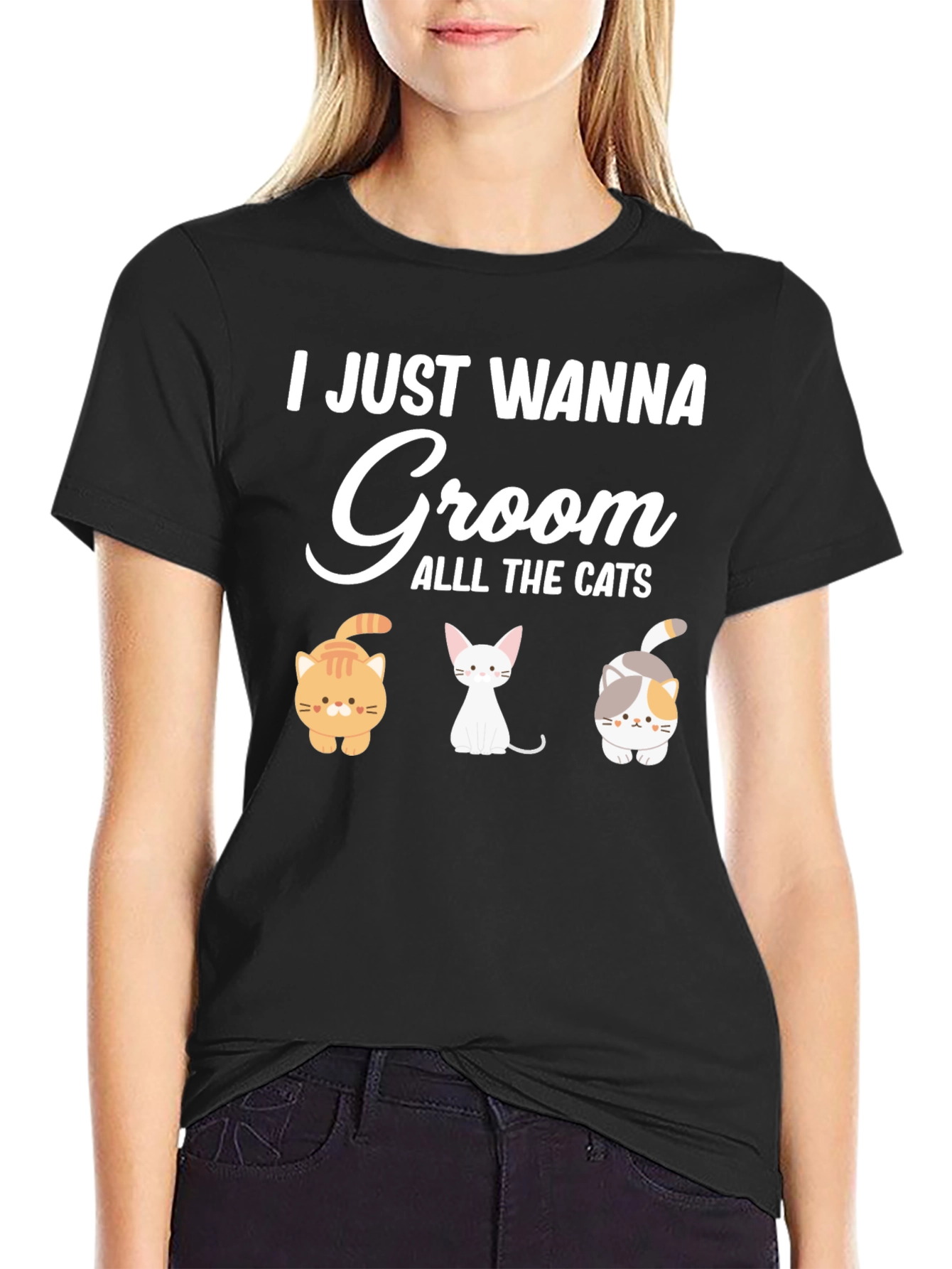 Cute Cat Grooming T-Shirt - Groom All The Cats