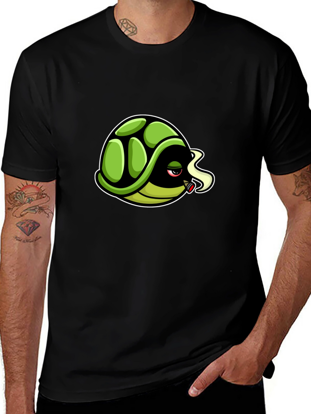 Cool Turtle Graphic Tee - Black