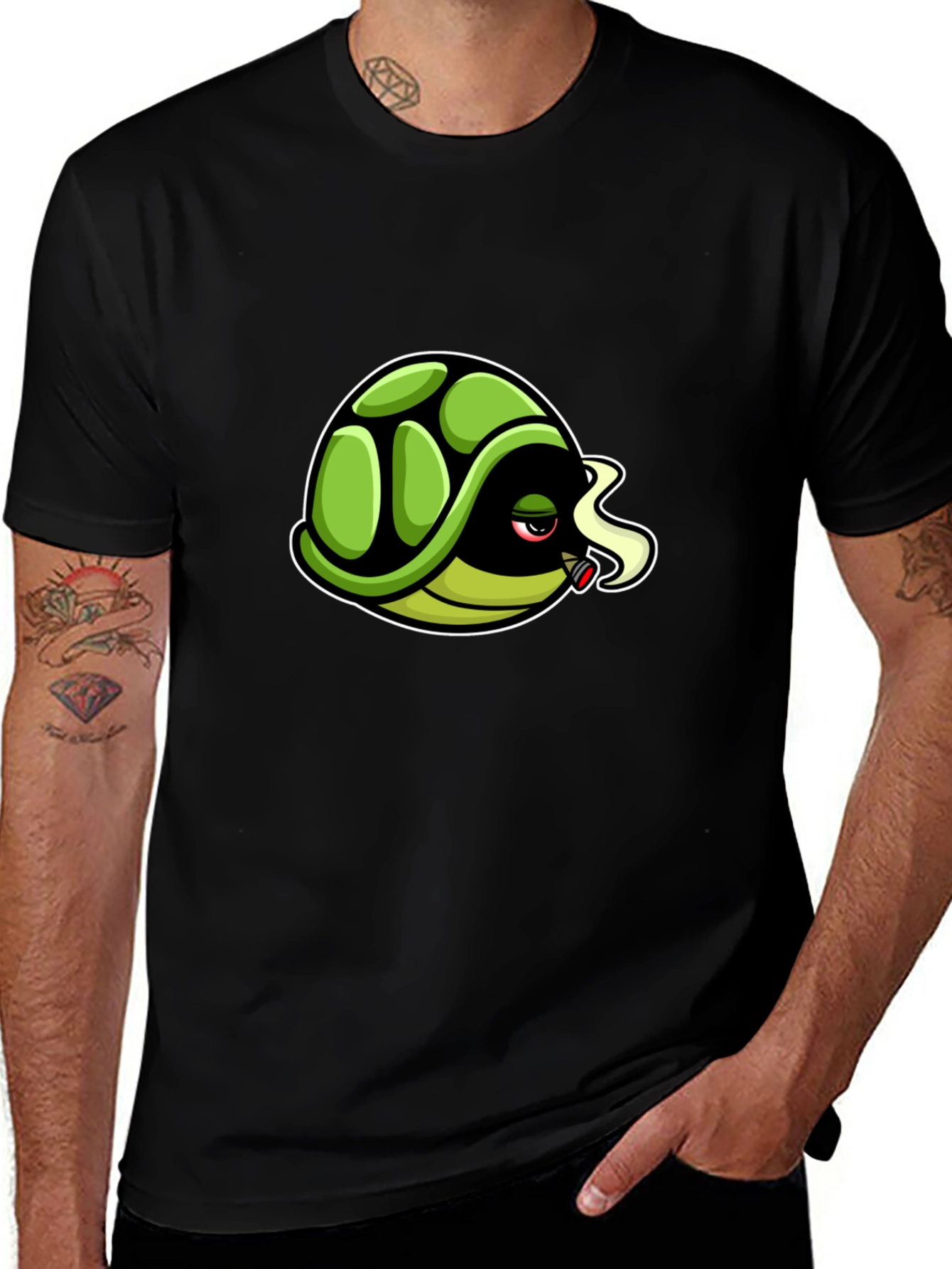 Cool Turtle Graphic Tee - Black