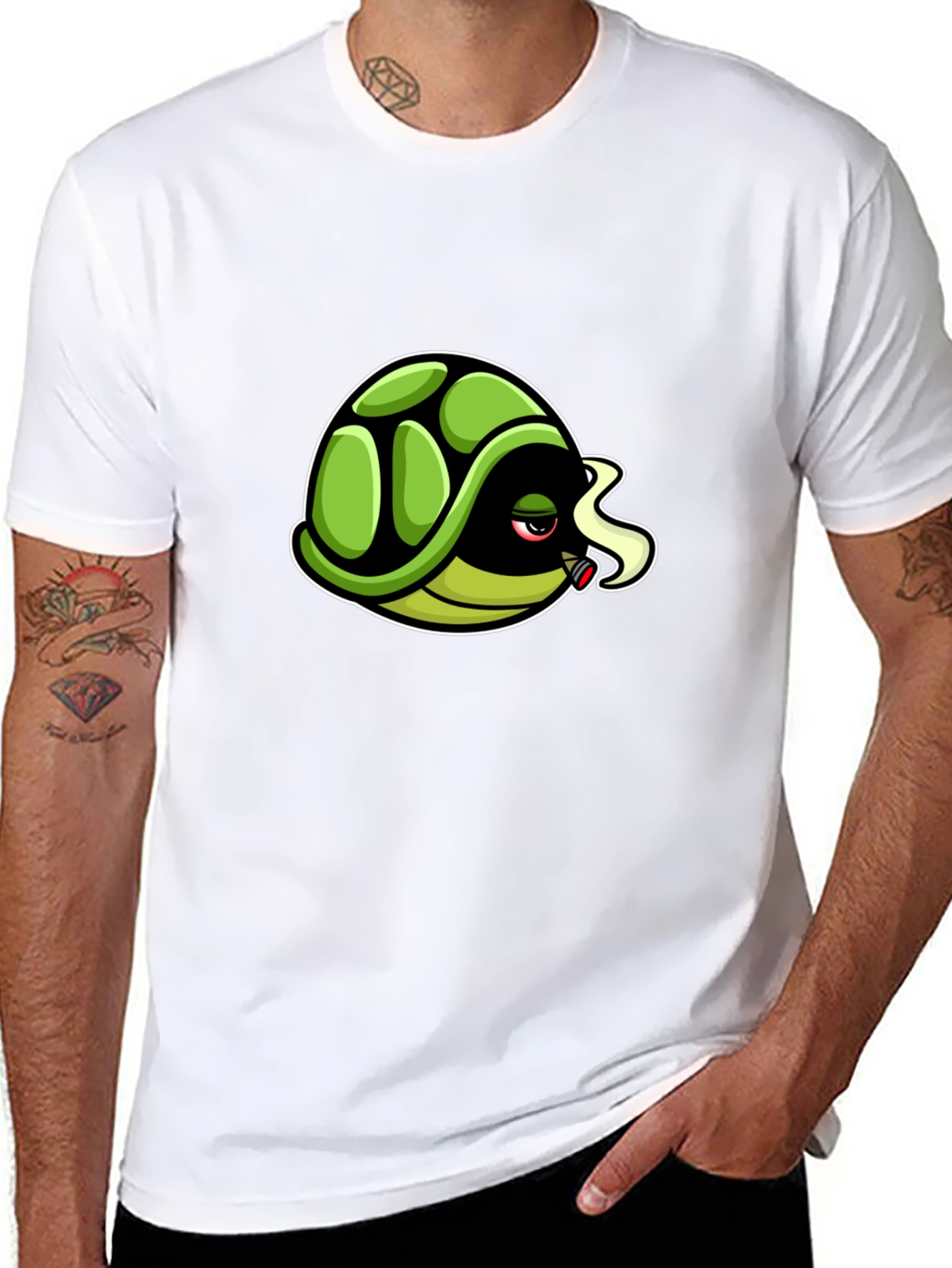 Cool Turtle Graphic Tee - Black