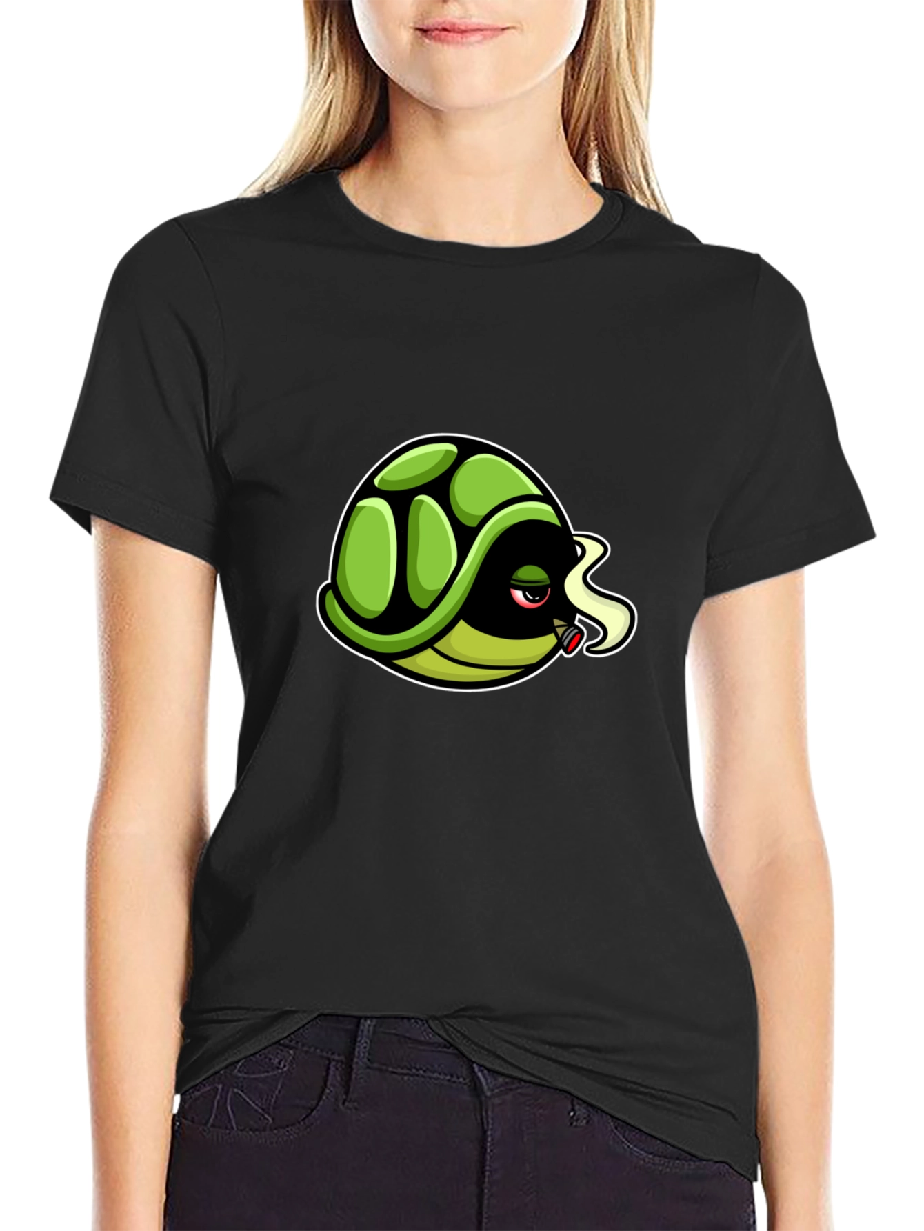 Cool Turtle Graphic Tee - Black