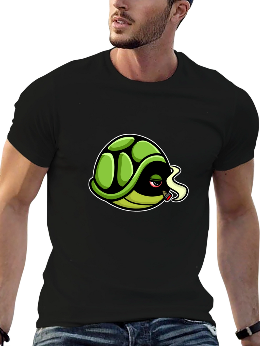 Cool Turtle Graphic Tee - Black
