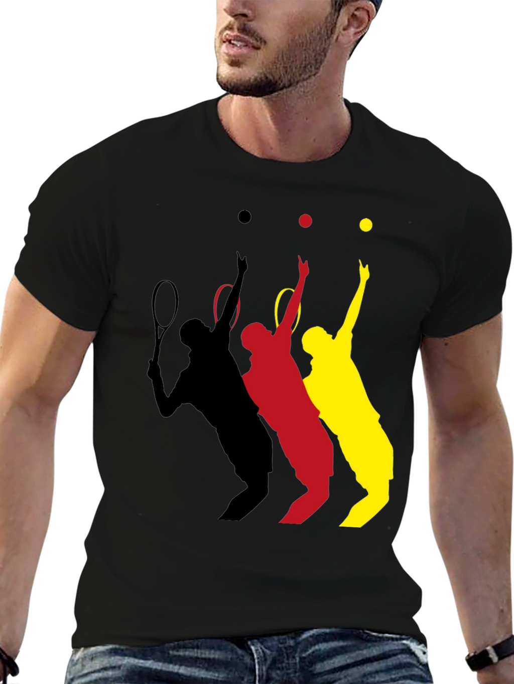 Tennis Player T-Shirt - Black