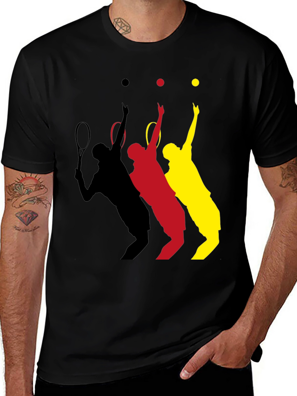 Tennis Player T-Shirt - Black