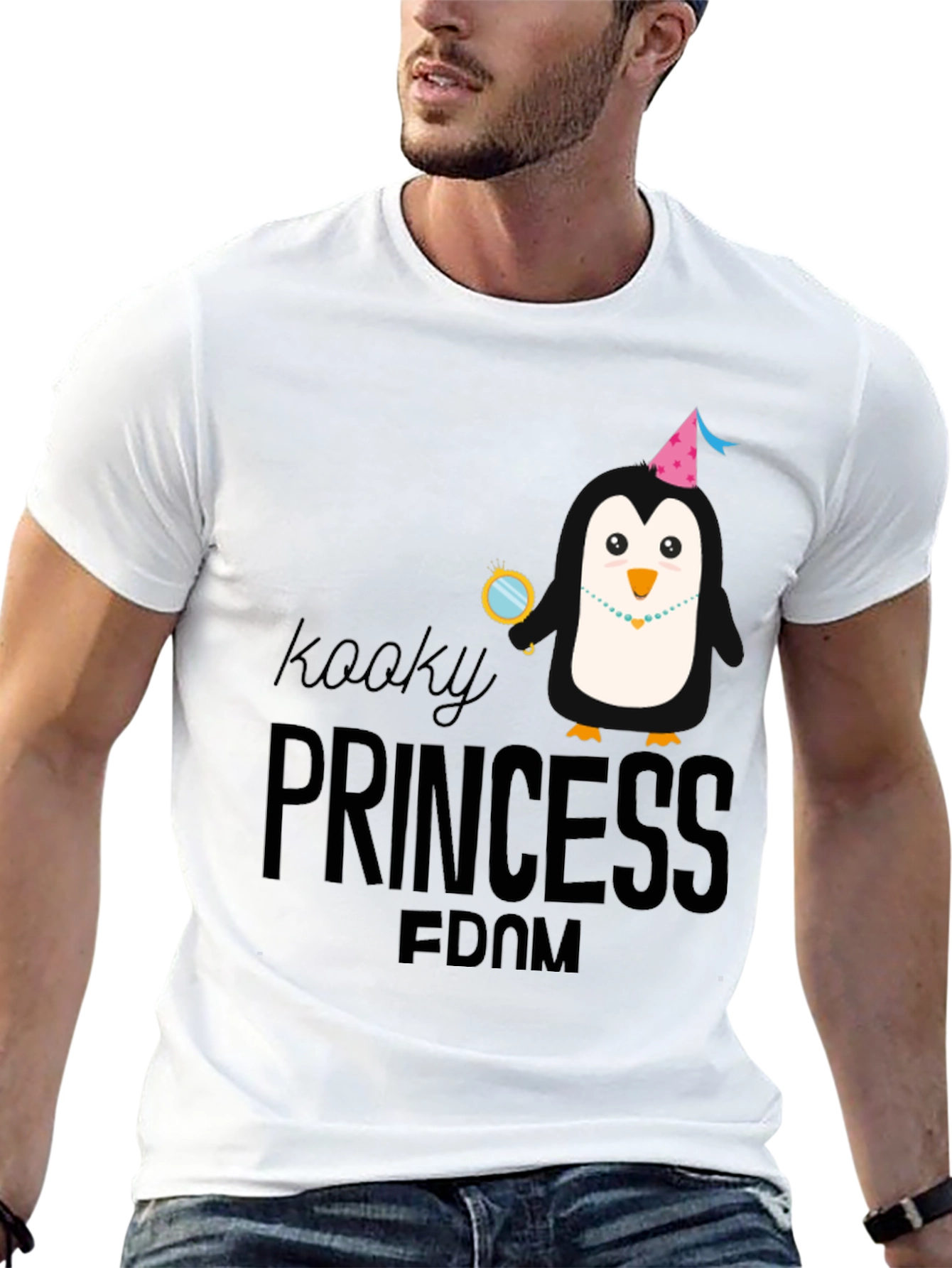 Kooky Princess Penguin Black T-Shirt