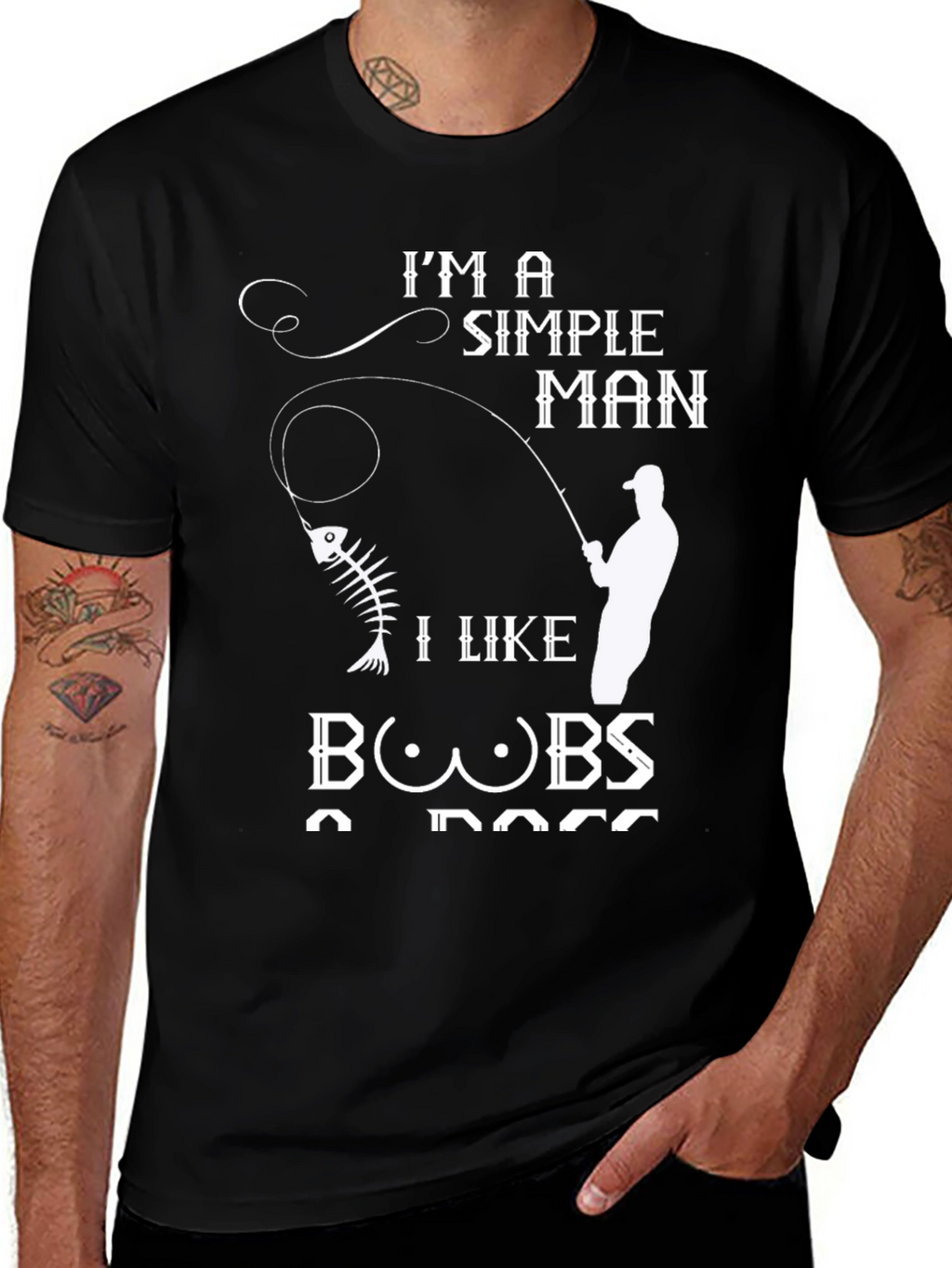 Im a Simple Man T-Shirt Funny Fishing & Boobs