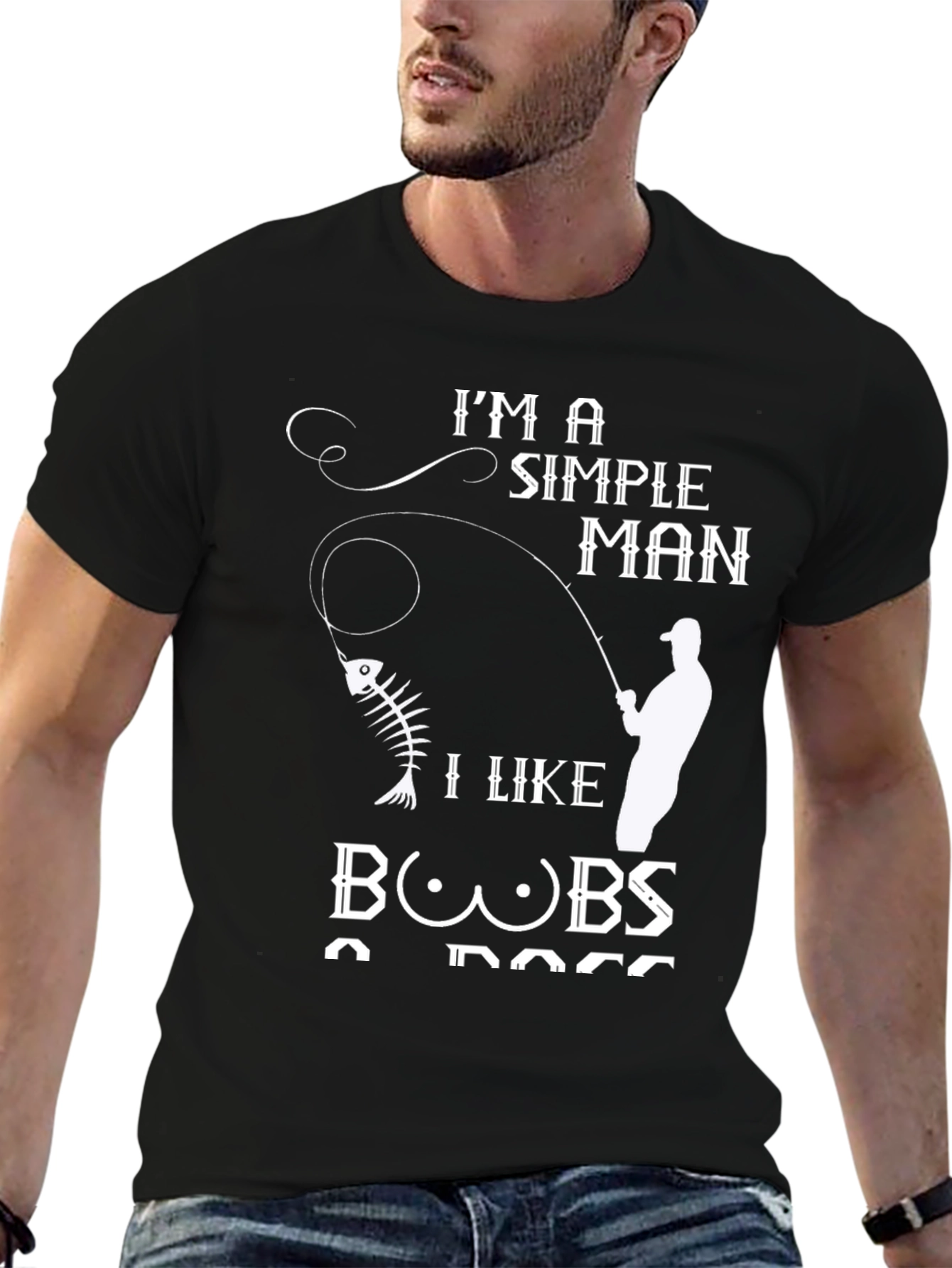 Im a Simple Man T-Shirt Funny Fishing & Boobs