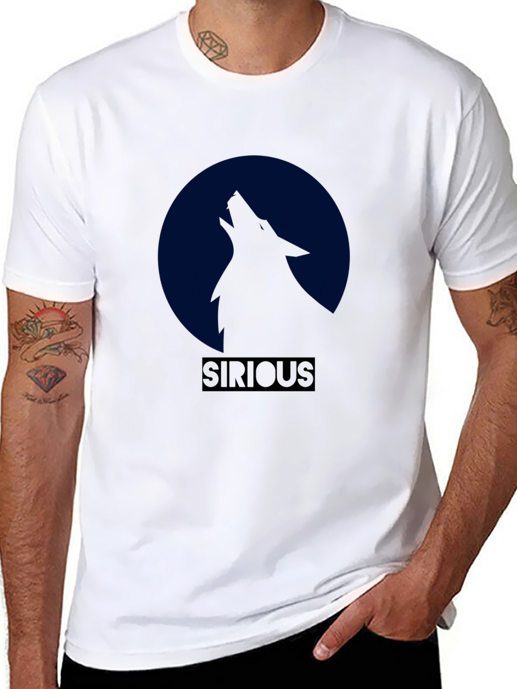 Sirious Wolf Moon Graphic T-Shirt - Black