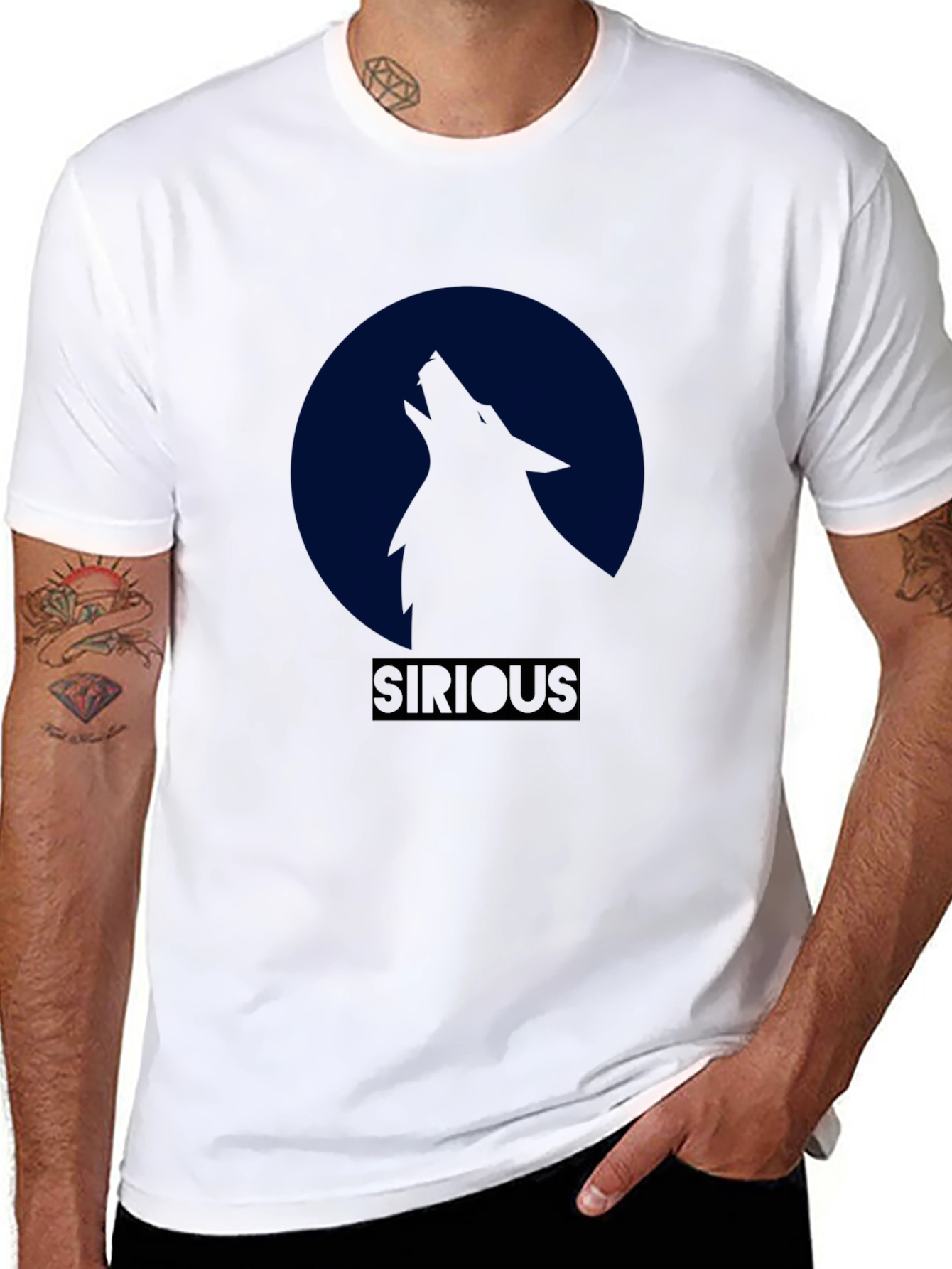 Sirious Wolf Moon Graphic T-Shirt - Black