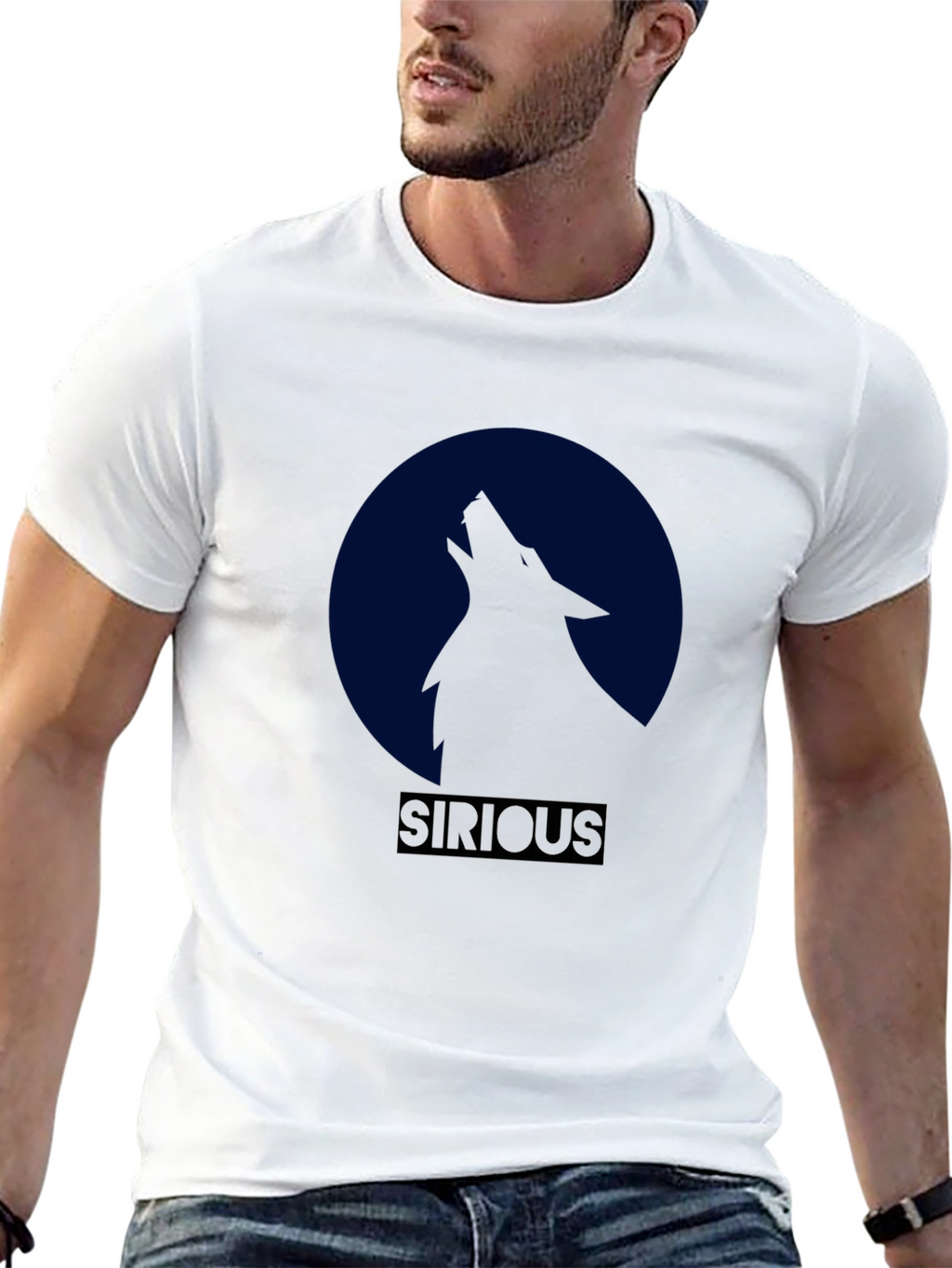 Sirious Wolf Moon Graphic T-Shirt - Black