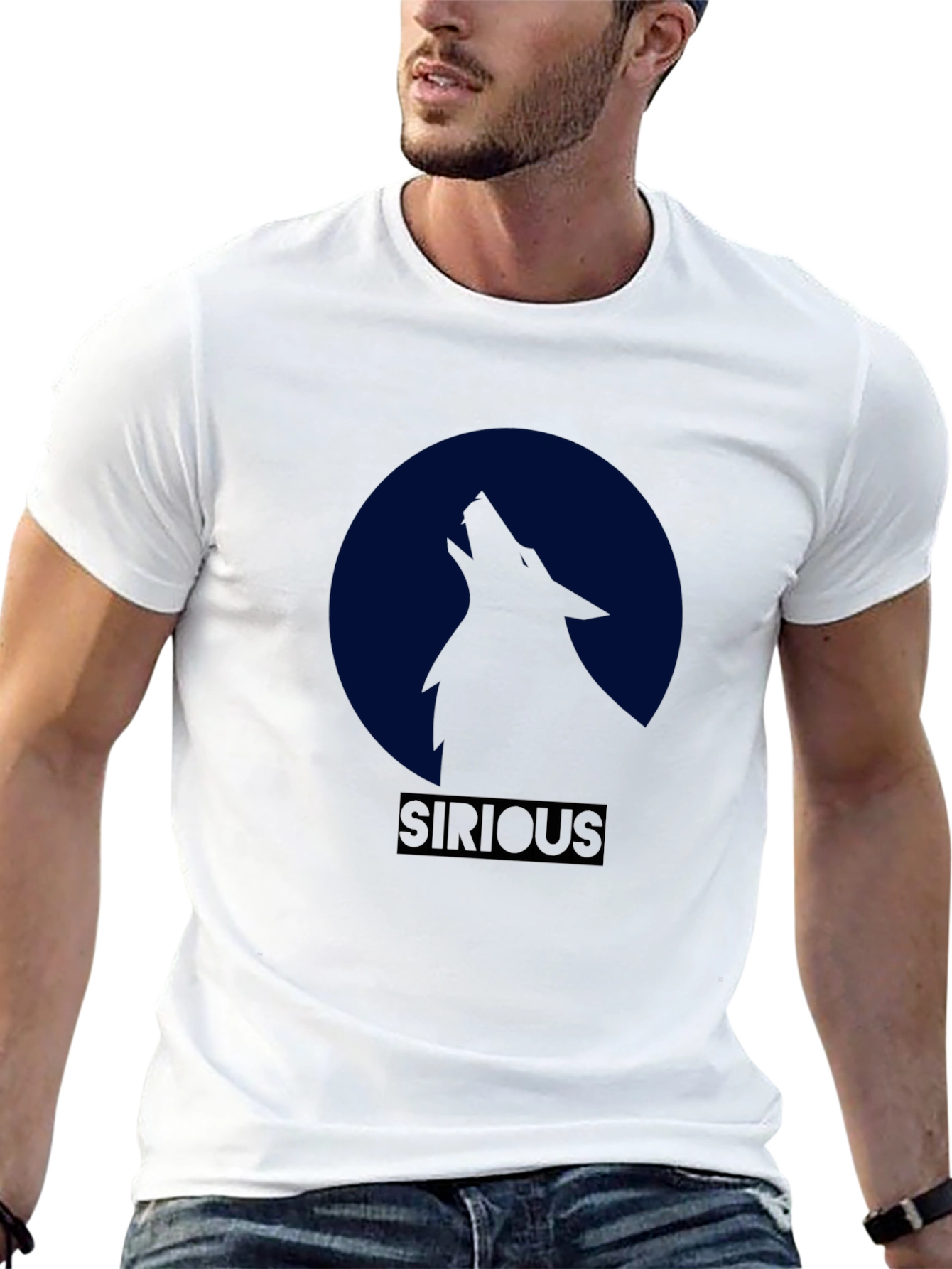 Sirious Wolf Moon Graphic T-Shirt - Black