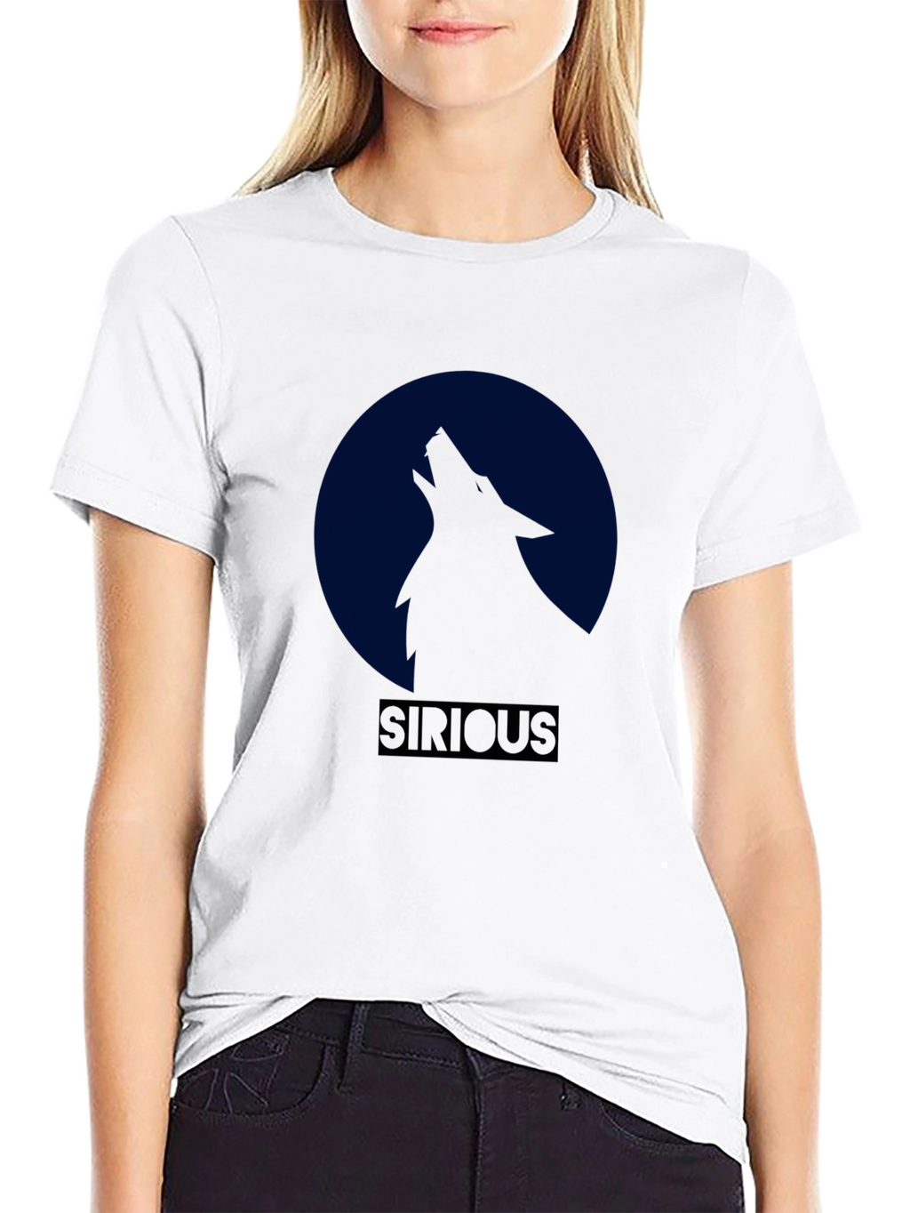 Sirious Wolf Moon Graphic T-Shirt - Black