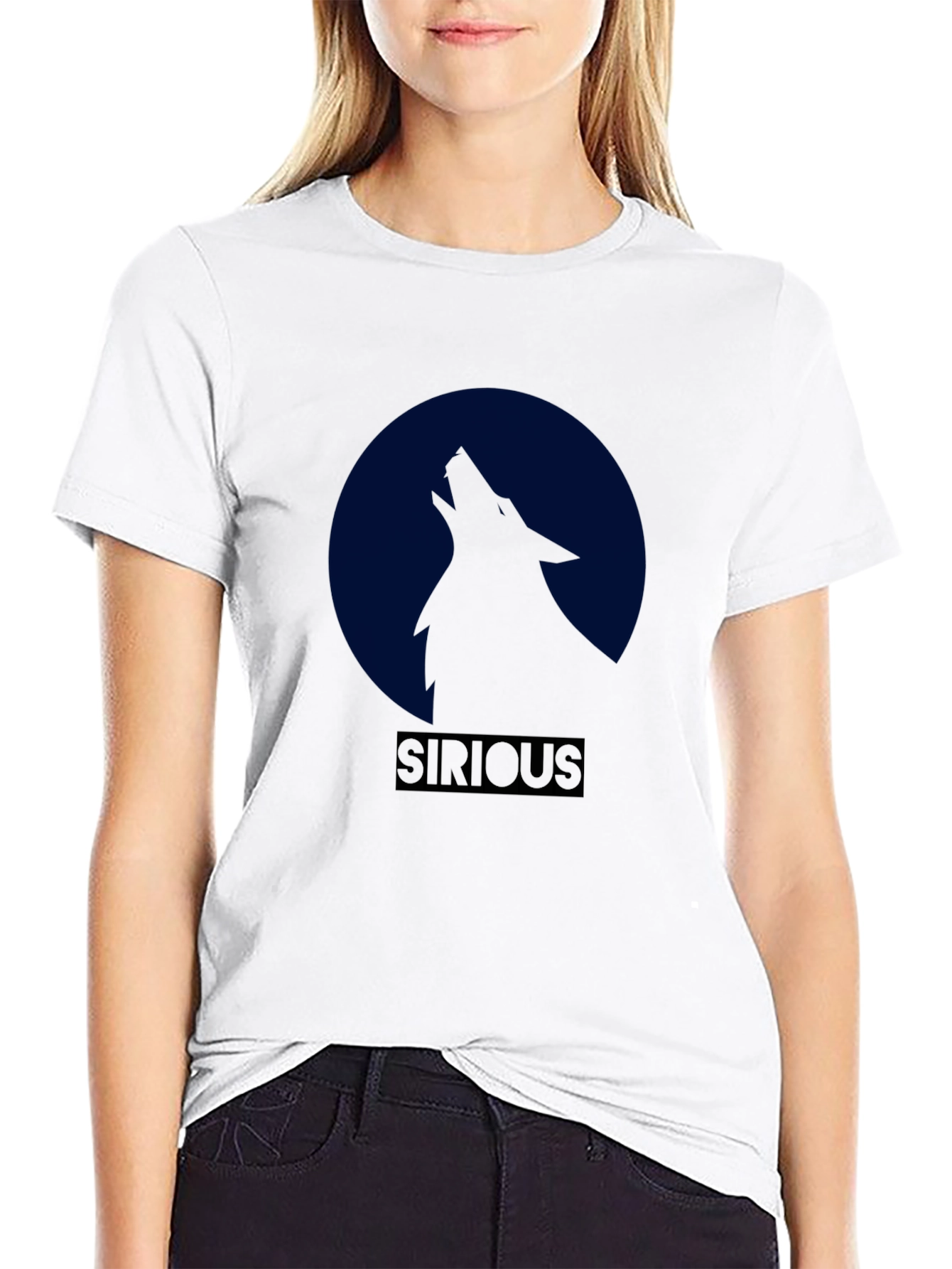 Sirious Wolf Moon Graphic T-Shirt - Black