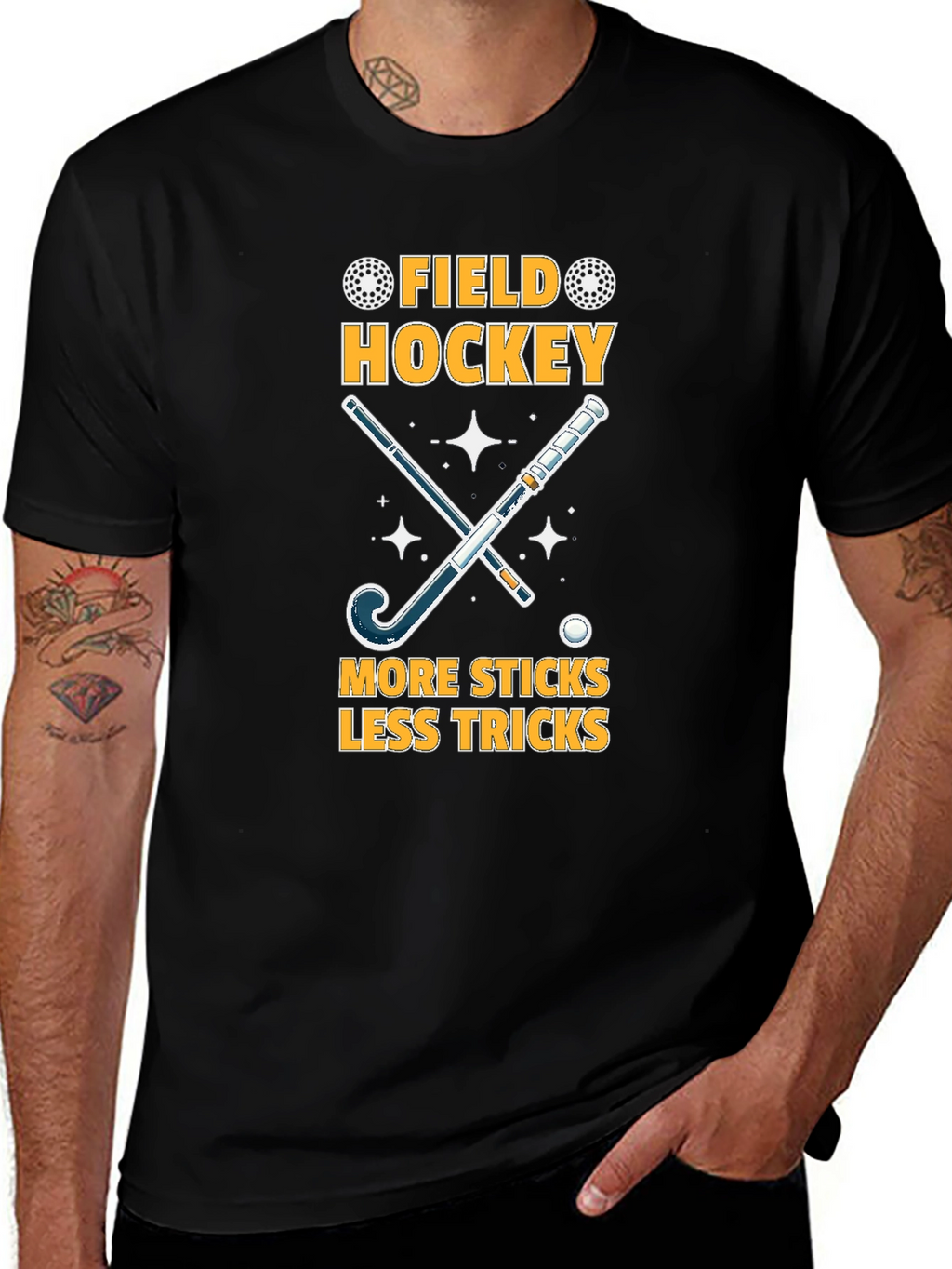 Field Hockey T-Shirt: More Sticks Less Tricks!