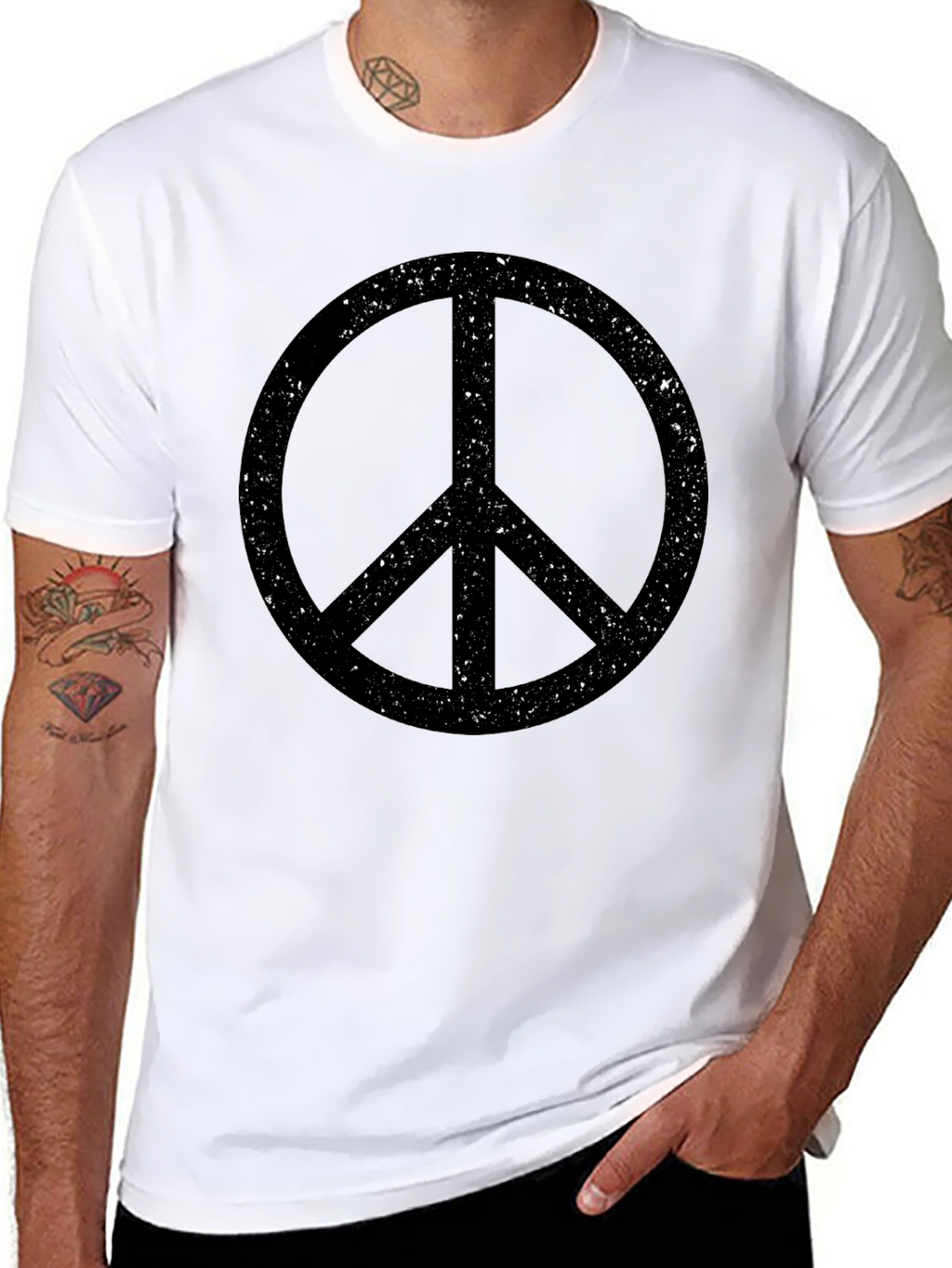 Retro Peace Sign T-Shirt - Black Graphic Tee