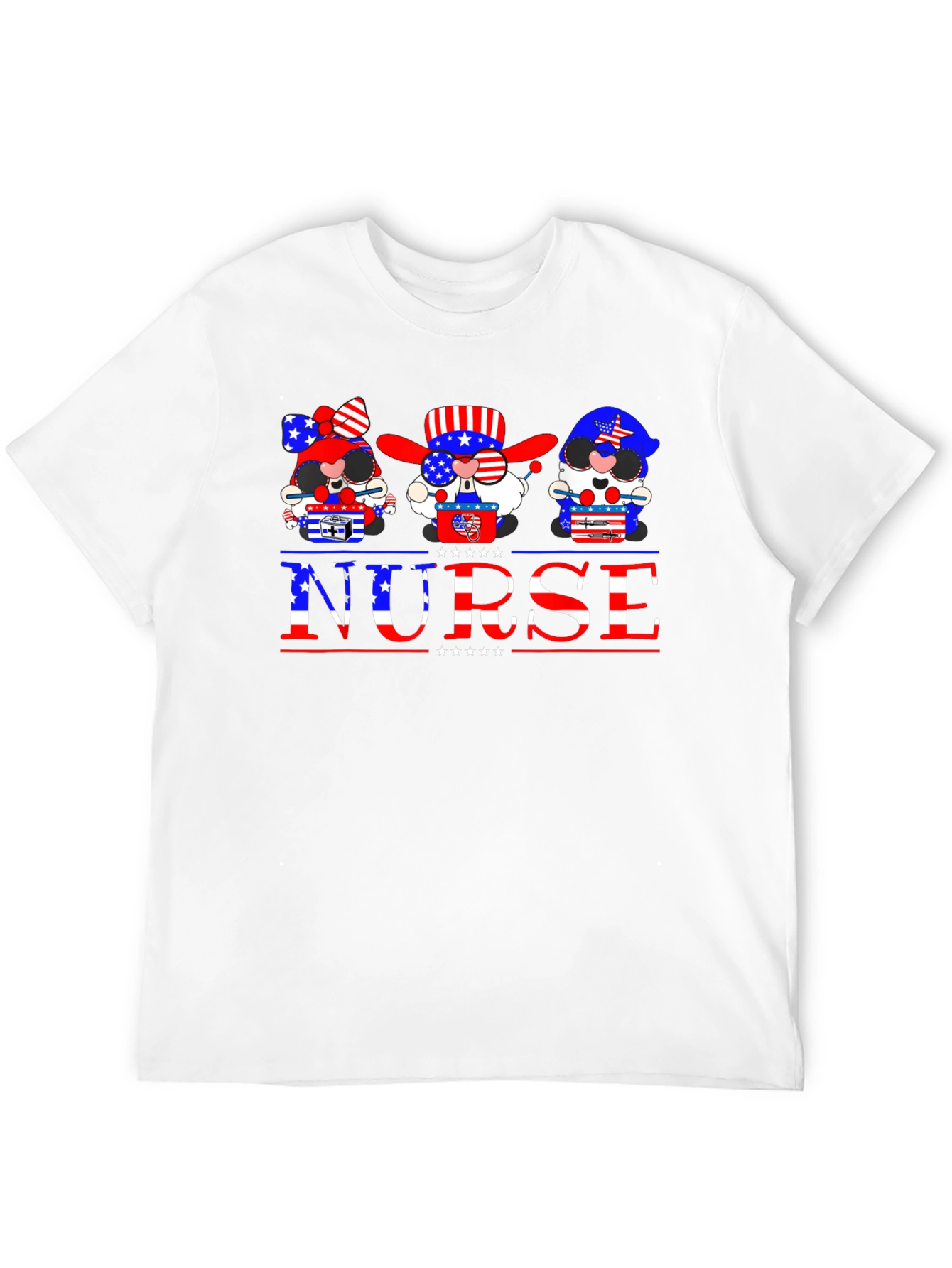Patriotic Nurse Gnome T-Shirt