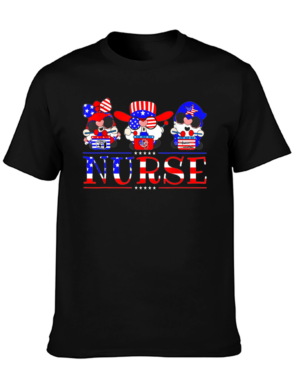 Patriotic Nurse Gnome T-Shirt