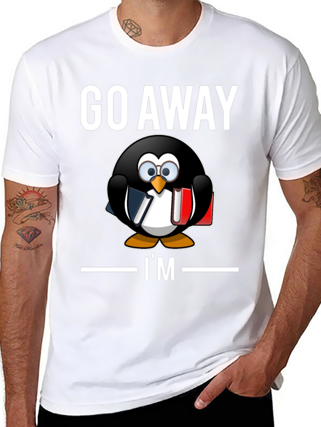 Go Away Im Reading T-Shirt Penguin Librarian