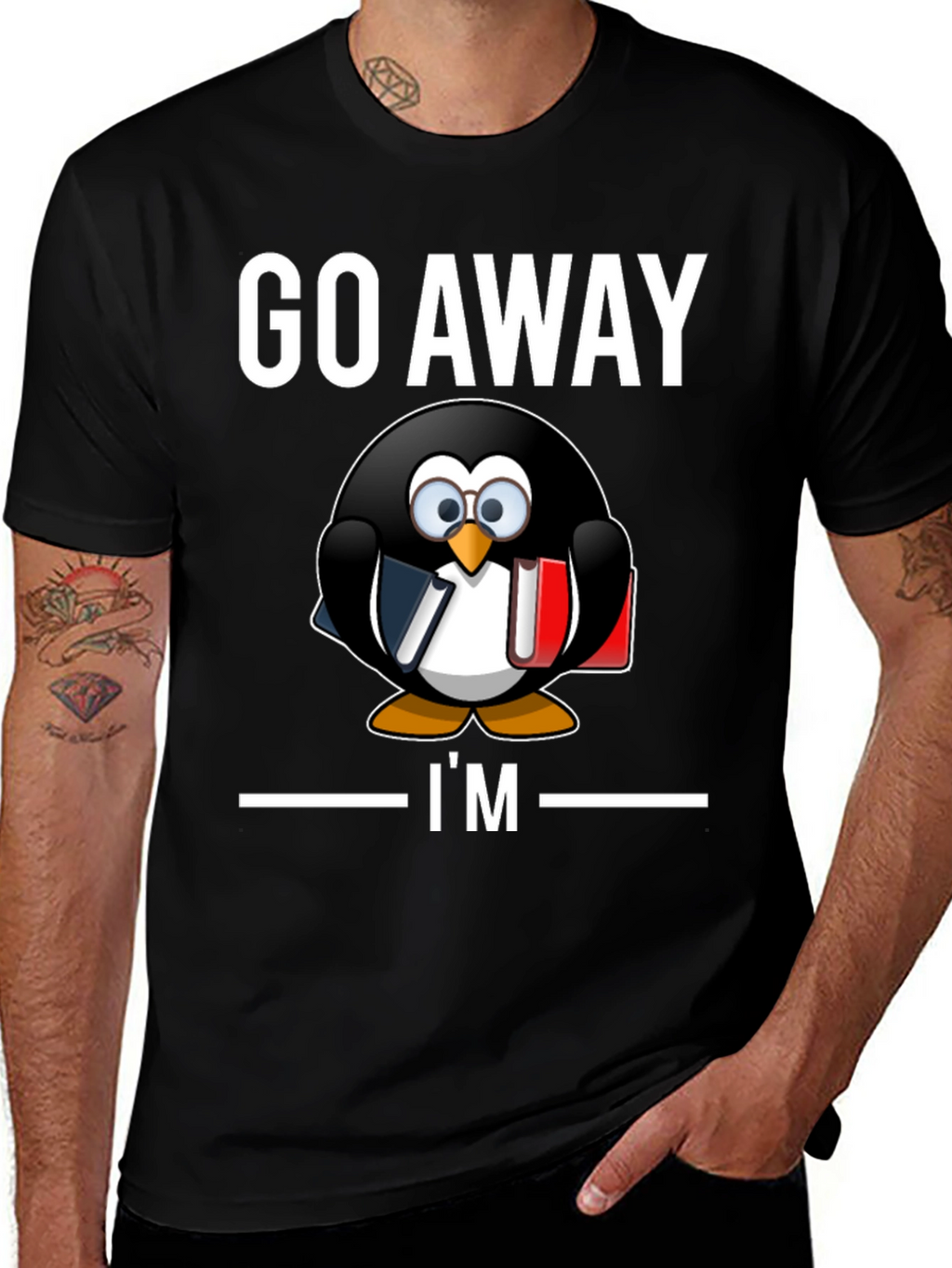 Go Away Im Reading T-Shirt Penguin Librarian