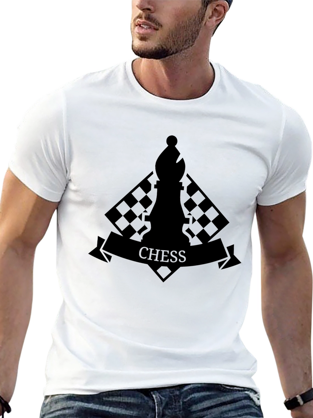 Chess Emblem Graphic T-Shirt - Black