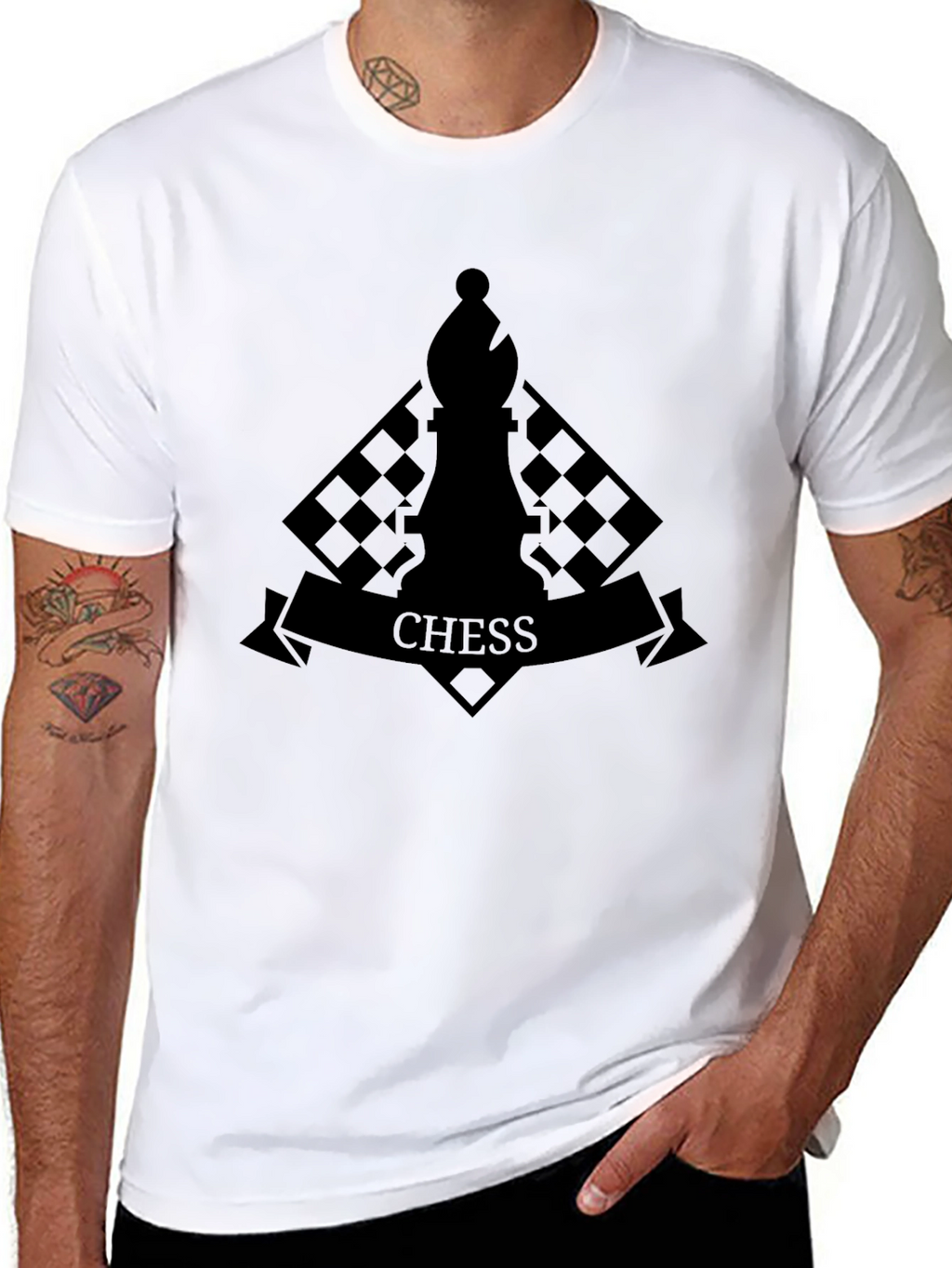 Chess Emblem Graphic T-Shirt - Black