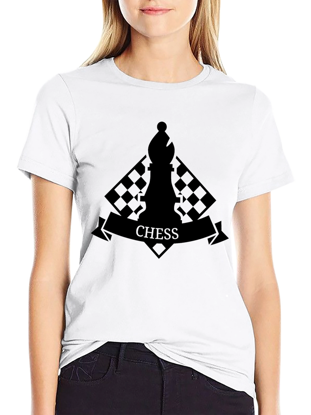 Chess Emblem Graphic T-Shirt - Black