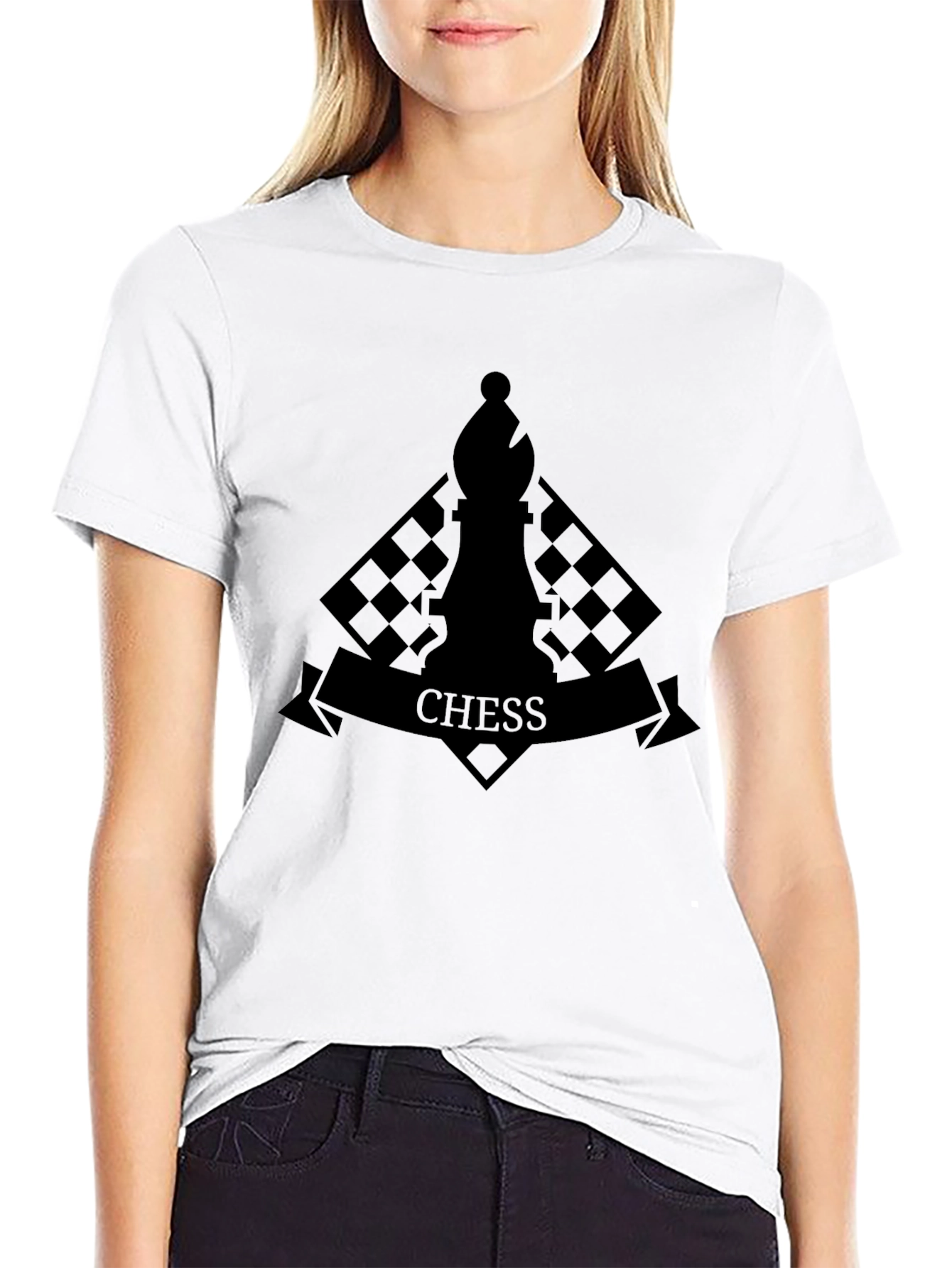 Chess Emblem Graphic T-Shirt - Black
