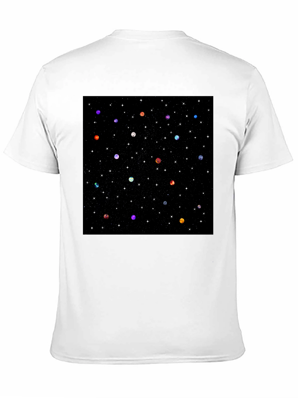 Galaxy Planet Print Crew Neck T-Shirt