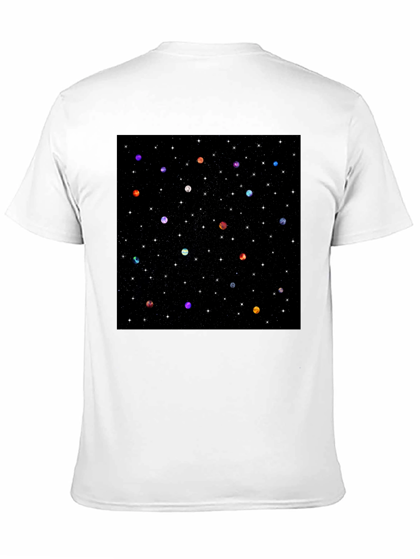 Galaxy Planet Print Crew Neck T-Shirt