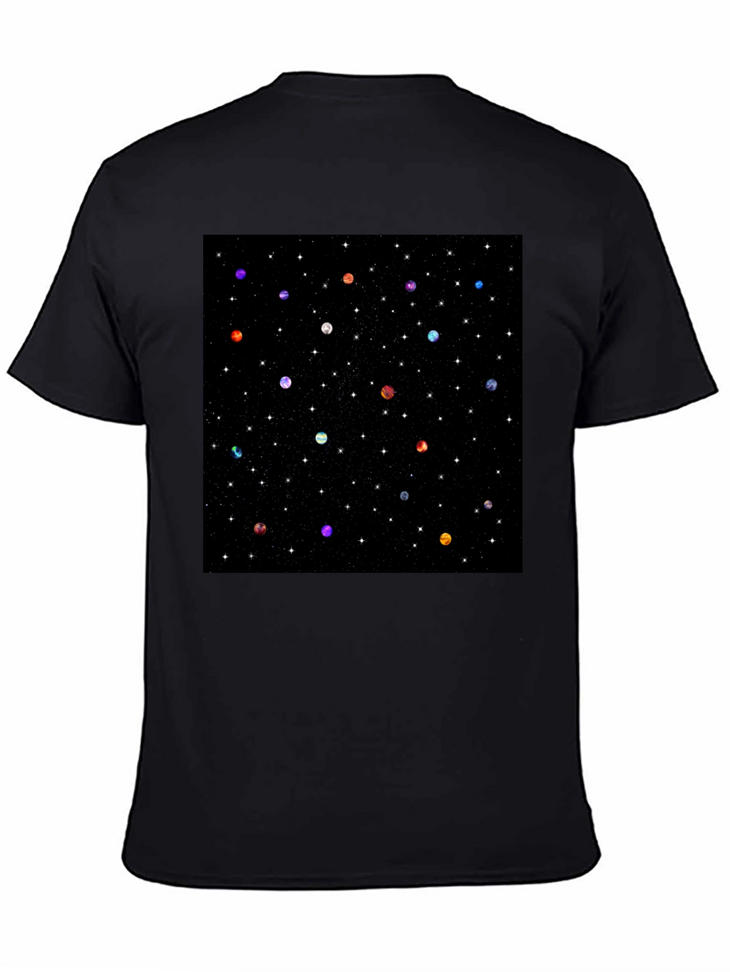 Galaxy Planet Print Crew Neck T-Shirt