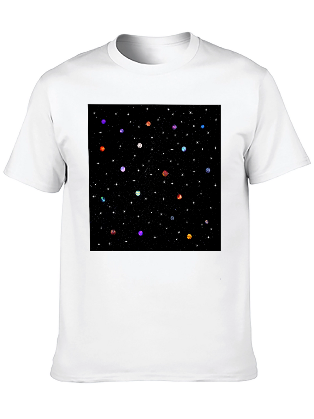Galaxy Planet Print Crew Neck T-Shirt