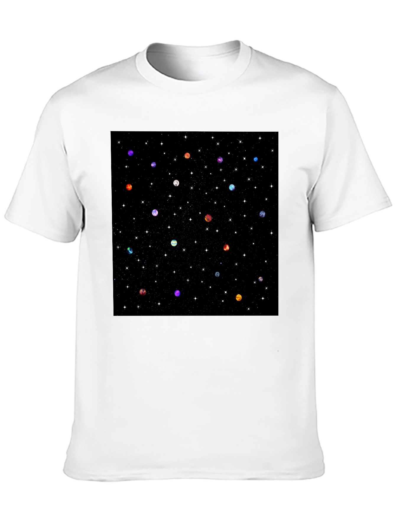 Galaxy Planet Print Crew Neck T-Shirt